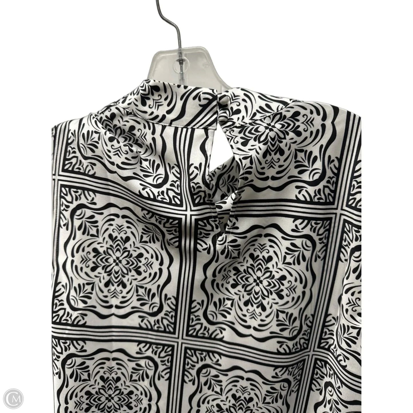 Top Sleeveless By Loft In Black & White, Size: M