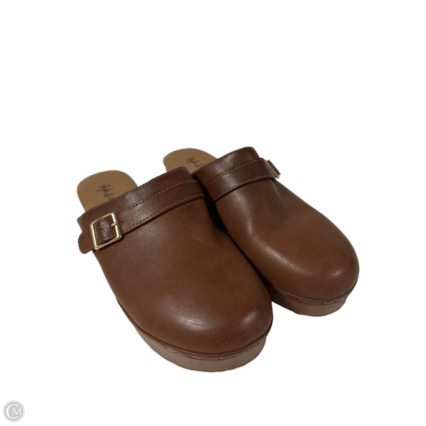Sandals Heels Block By Style And Company In Brown, Size: 8