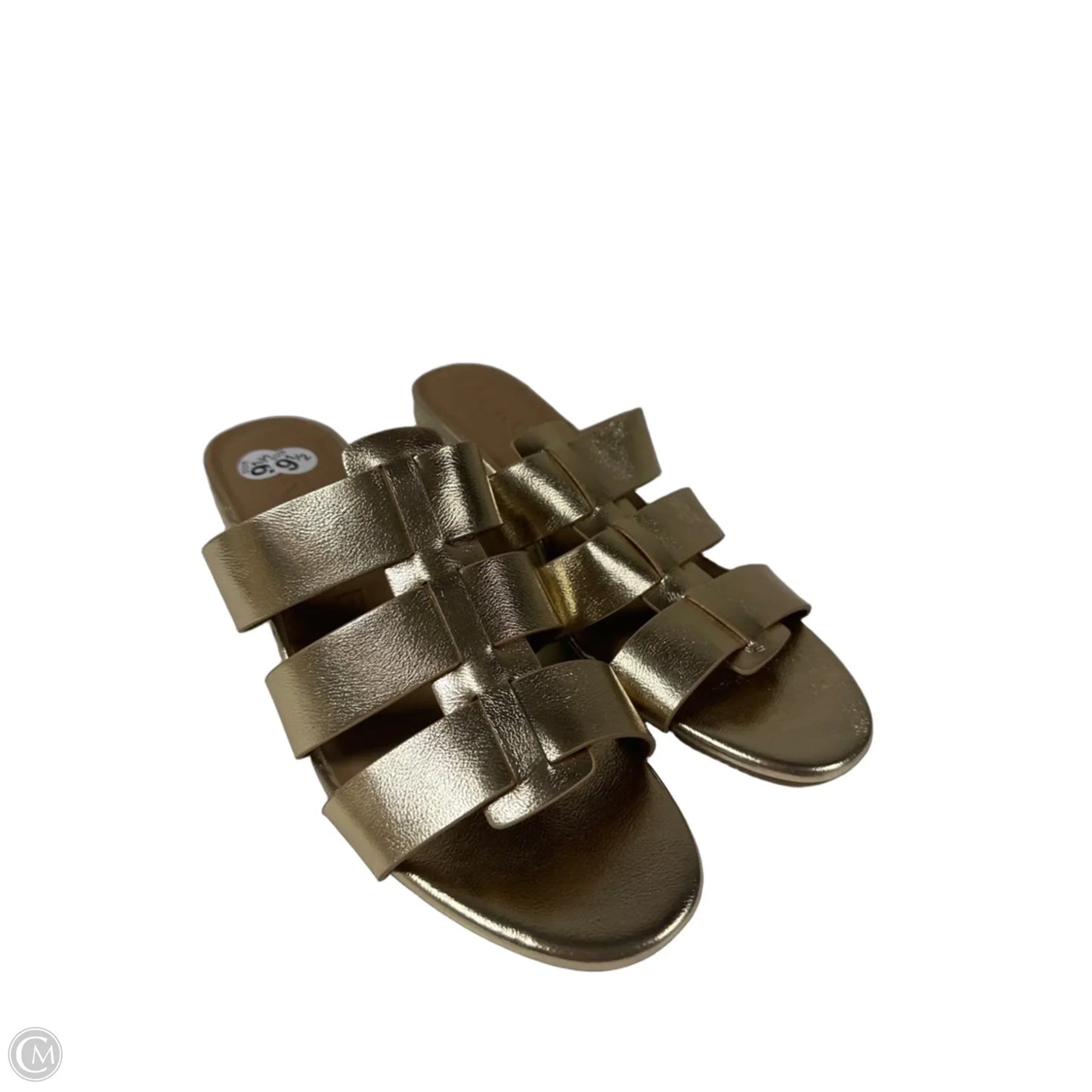 Sandals Heels Block By Aerosoles In Gold, Size: 9.5
