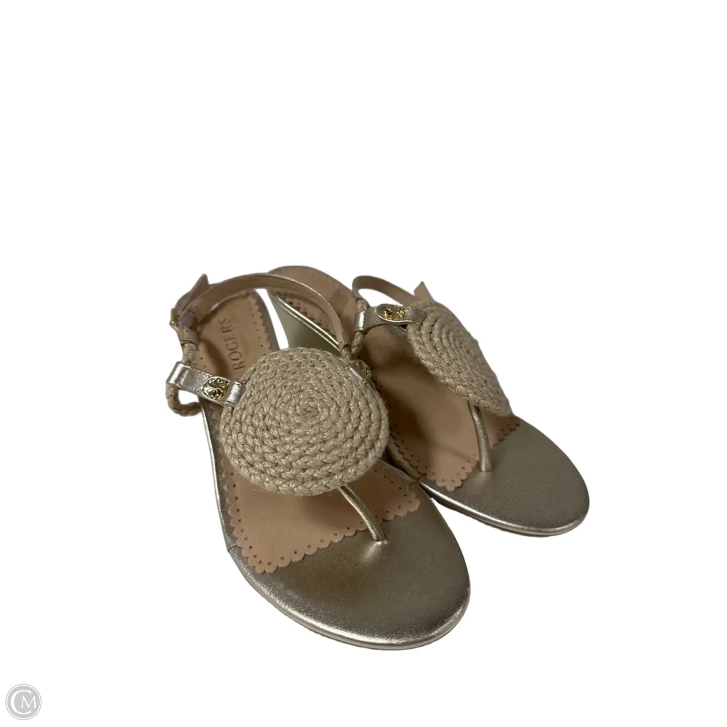Sandals Heels Kitten By Jack Rogers In Gold, Size: 7