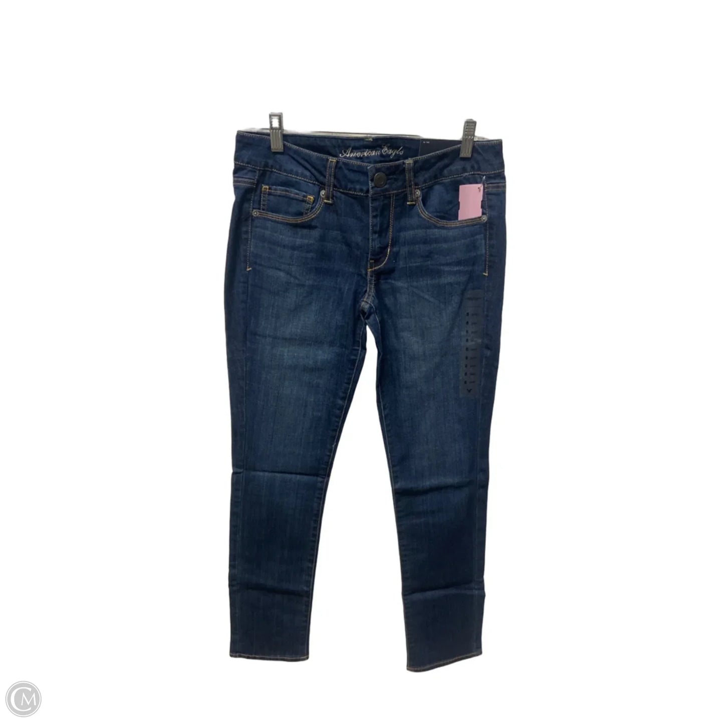 Jeans Skinny By American Eagle In Blue Denim, Size: 8