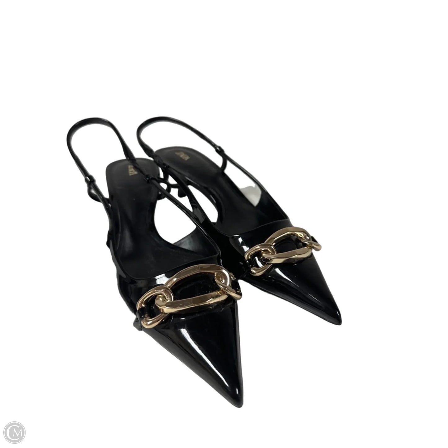 Sandals Heels Kitten By Zara In Black, Size: 8.5