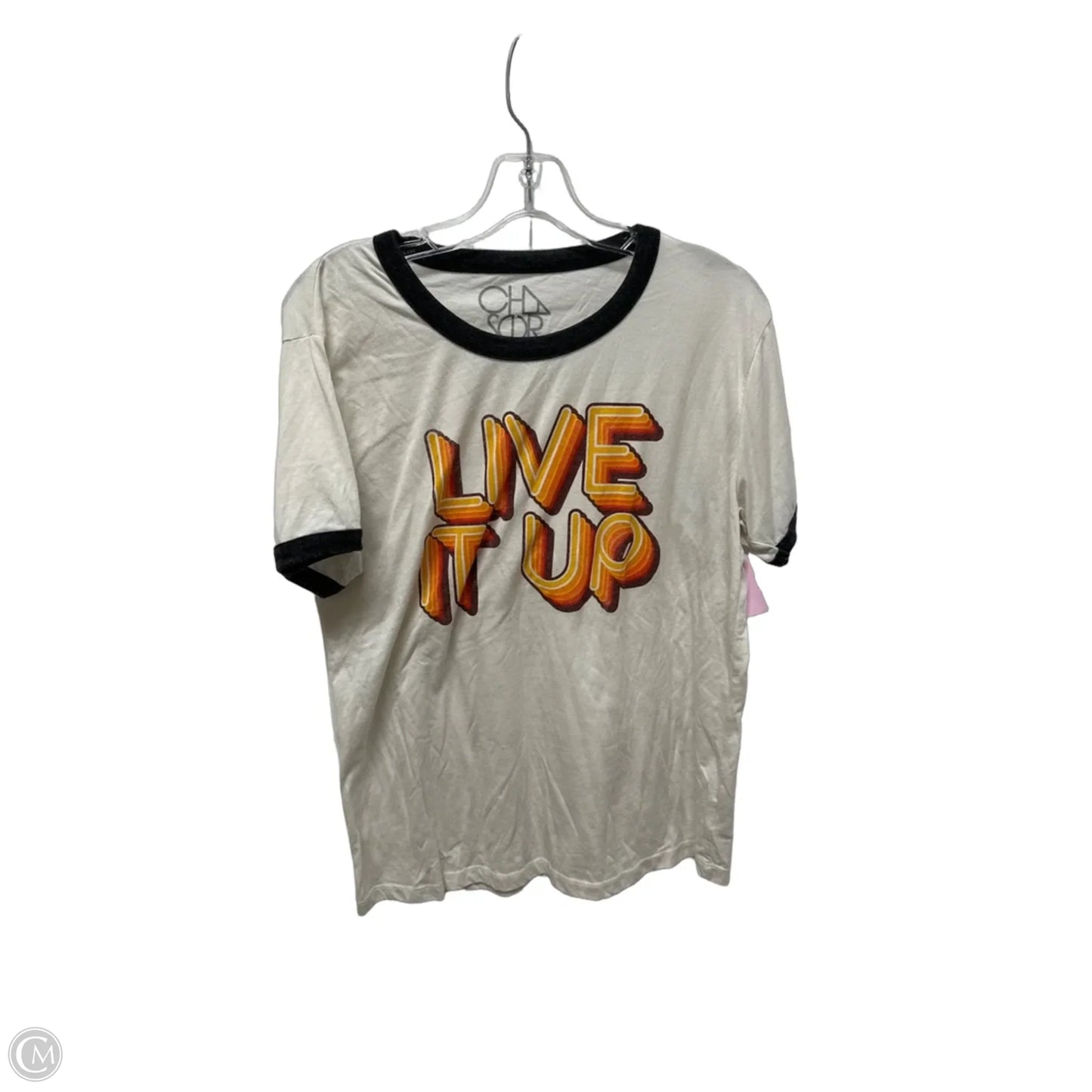 Top Short Sleeve By Chaser In White, Size: L