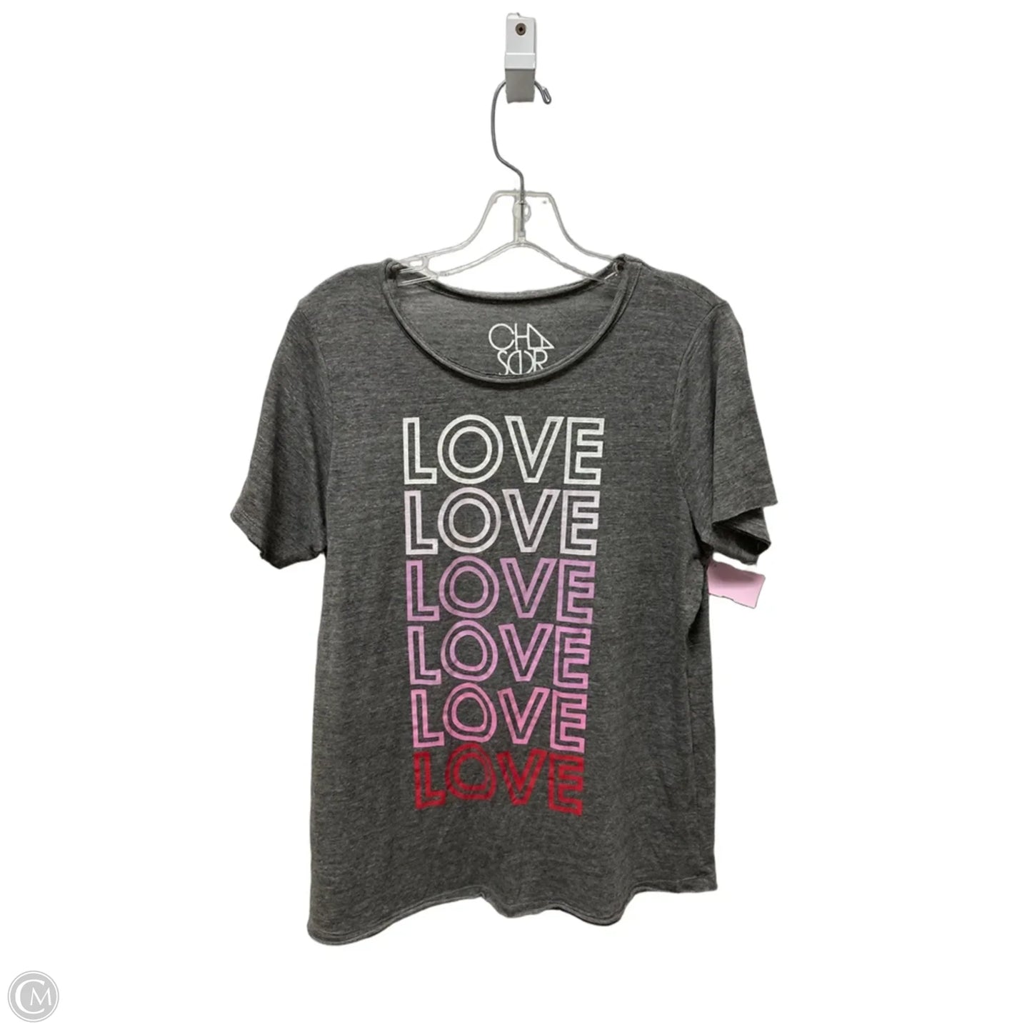 Top Short Sleeve By Chaser In Grey, Size: L