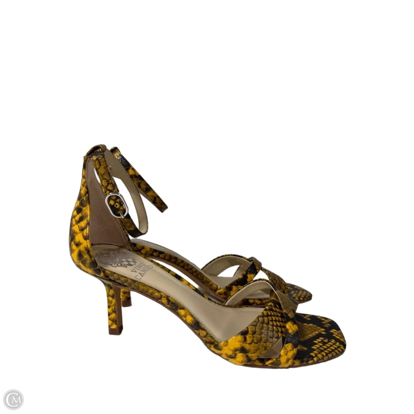 Sandals Heels Kitten By Vince Camuto In Yellow, Size: 8.5