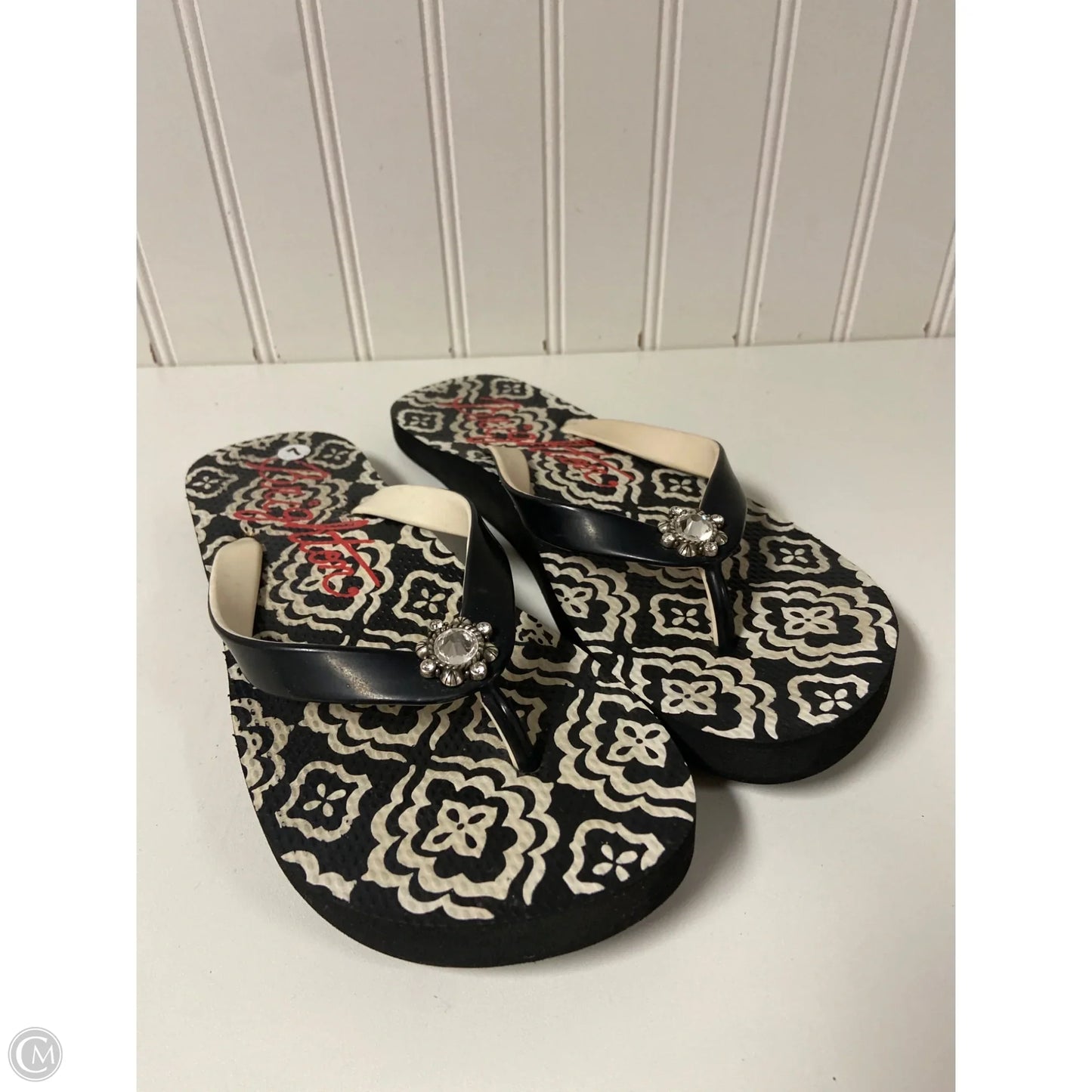 Sandals Flip Flops By Brighton In Black, Size: 7