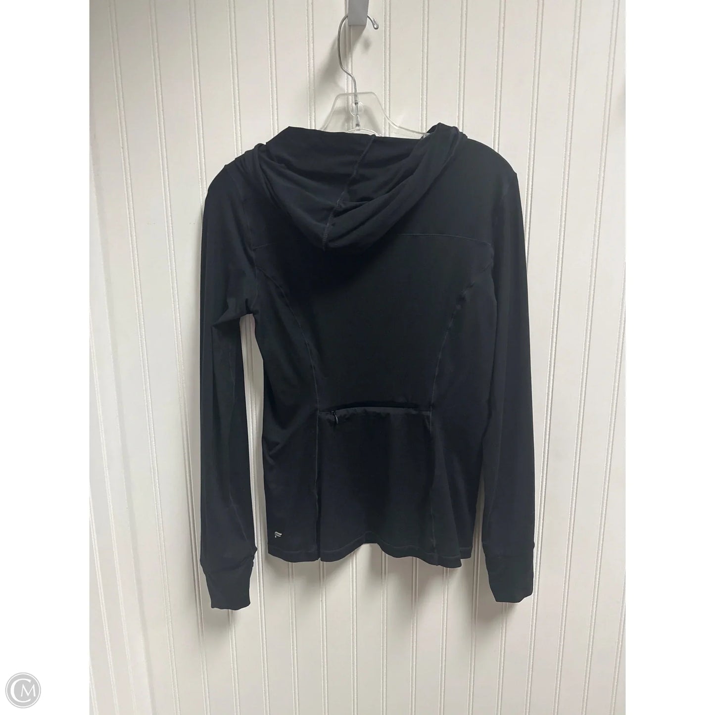Athletic Top Long Sleeve Hoodie By Fabletics In Black, Size: S