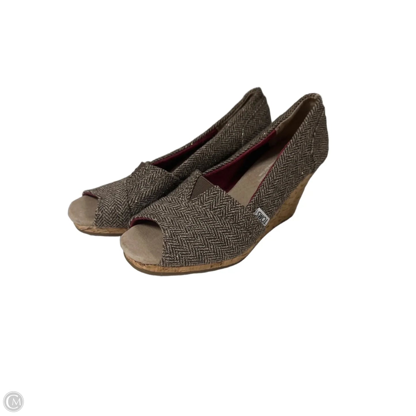 Shoes Heels Wedge By Toms In Beige, Size: 7