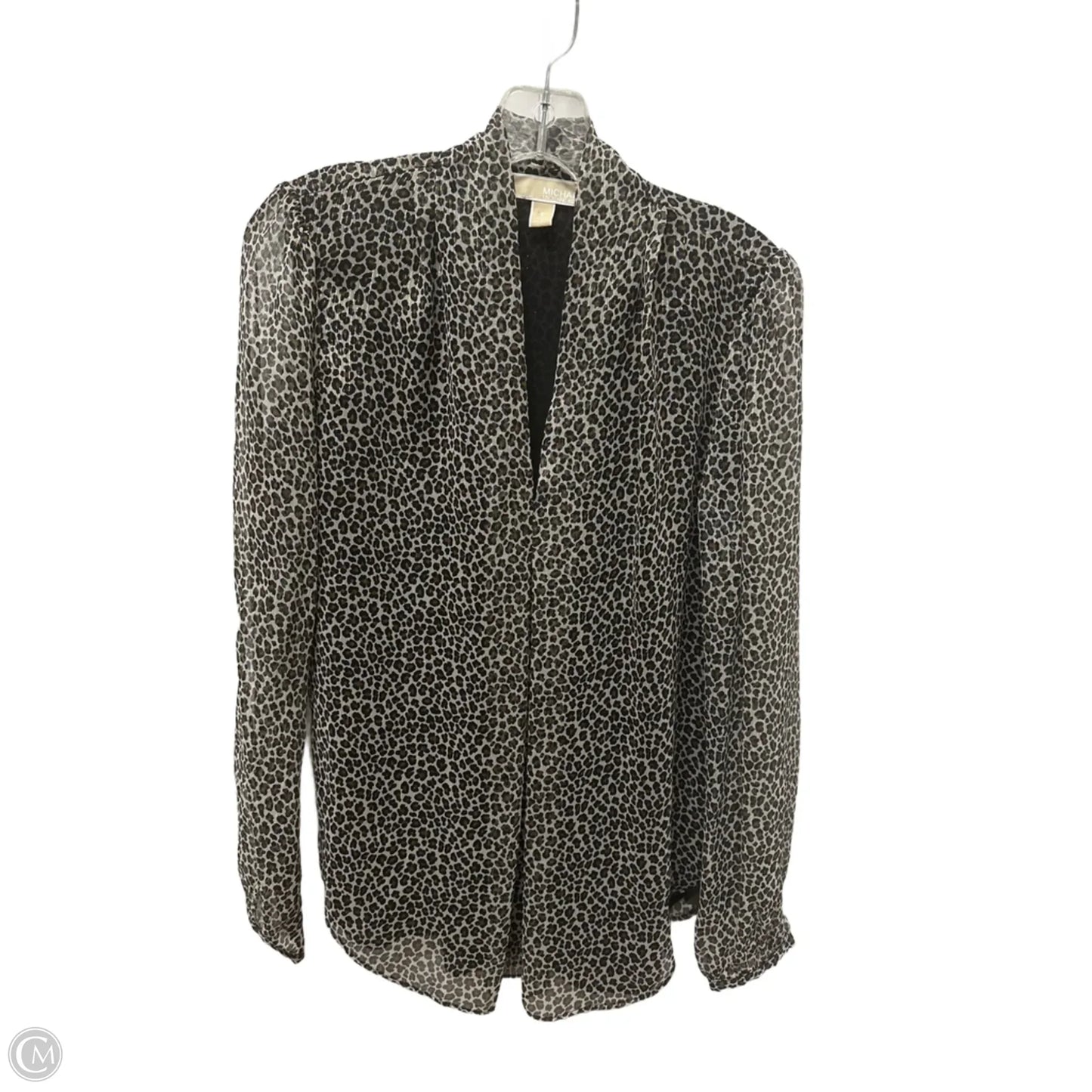 Top Long Sleeve By Michael By Michael Kors In Animal Print, Size: S