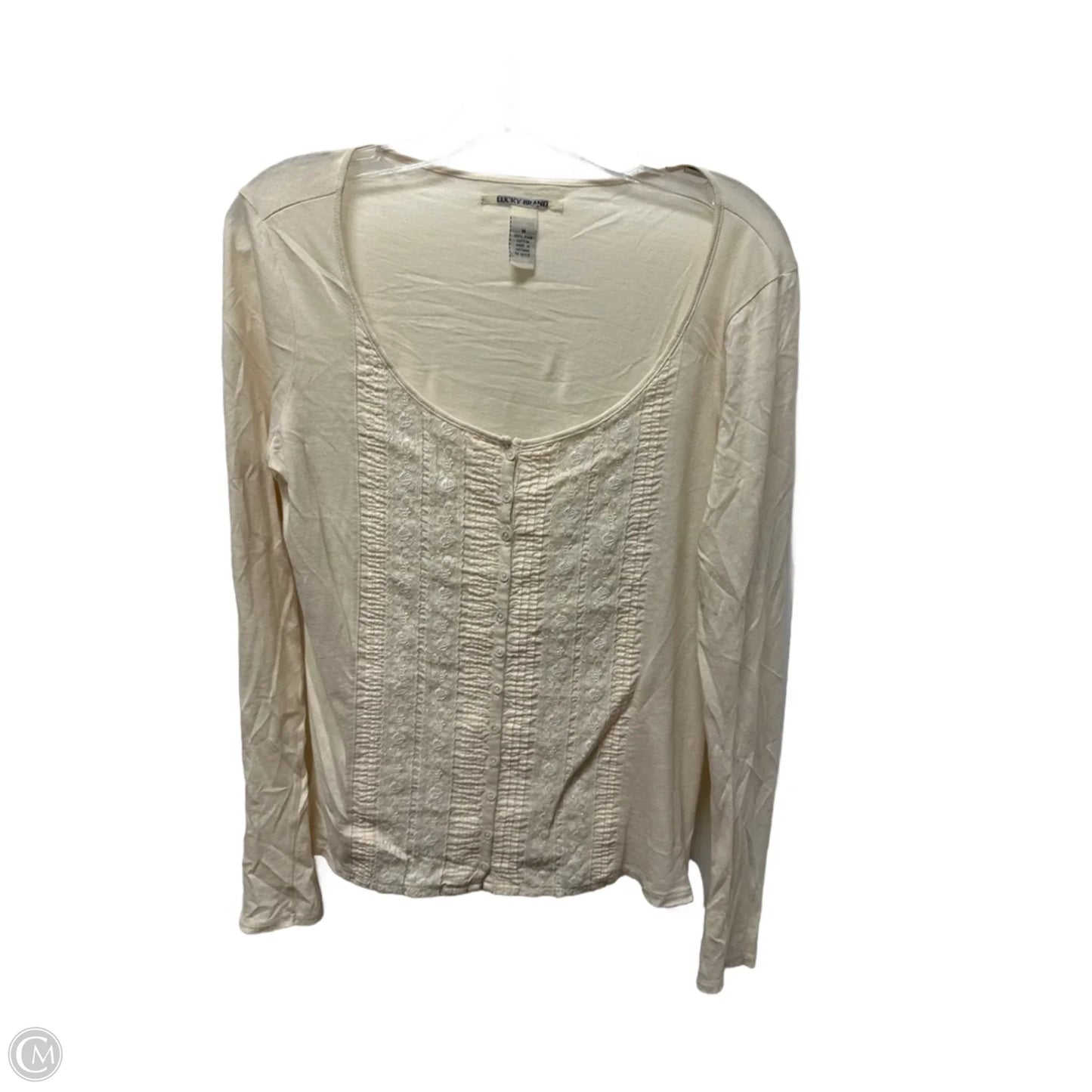 Top Long Sleeve By Lucky Brand In Cream, Size: M