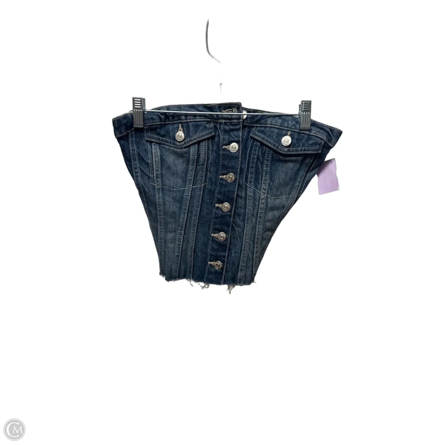 Top Sleeveless By Zara In Blue Denim, Size: M