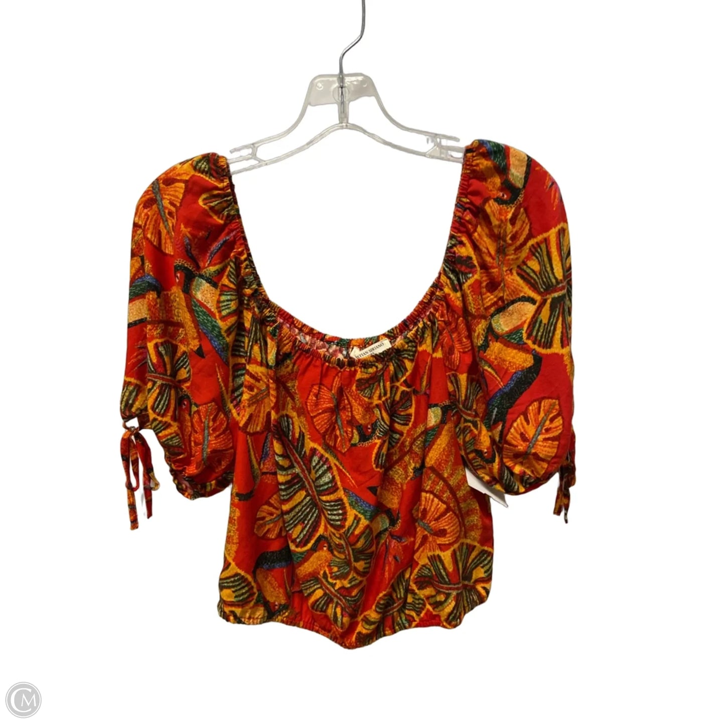 Top Short Sleeve By Christian Siriano In Red, Size: S