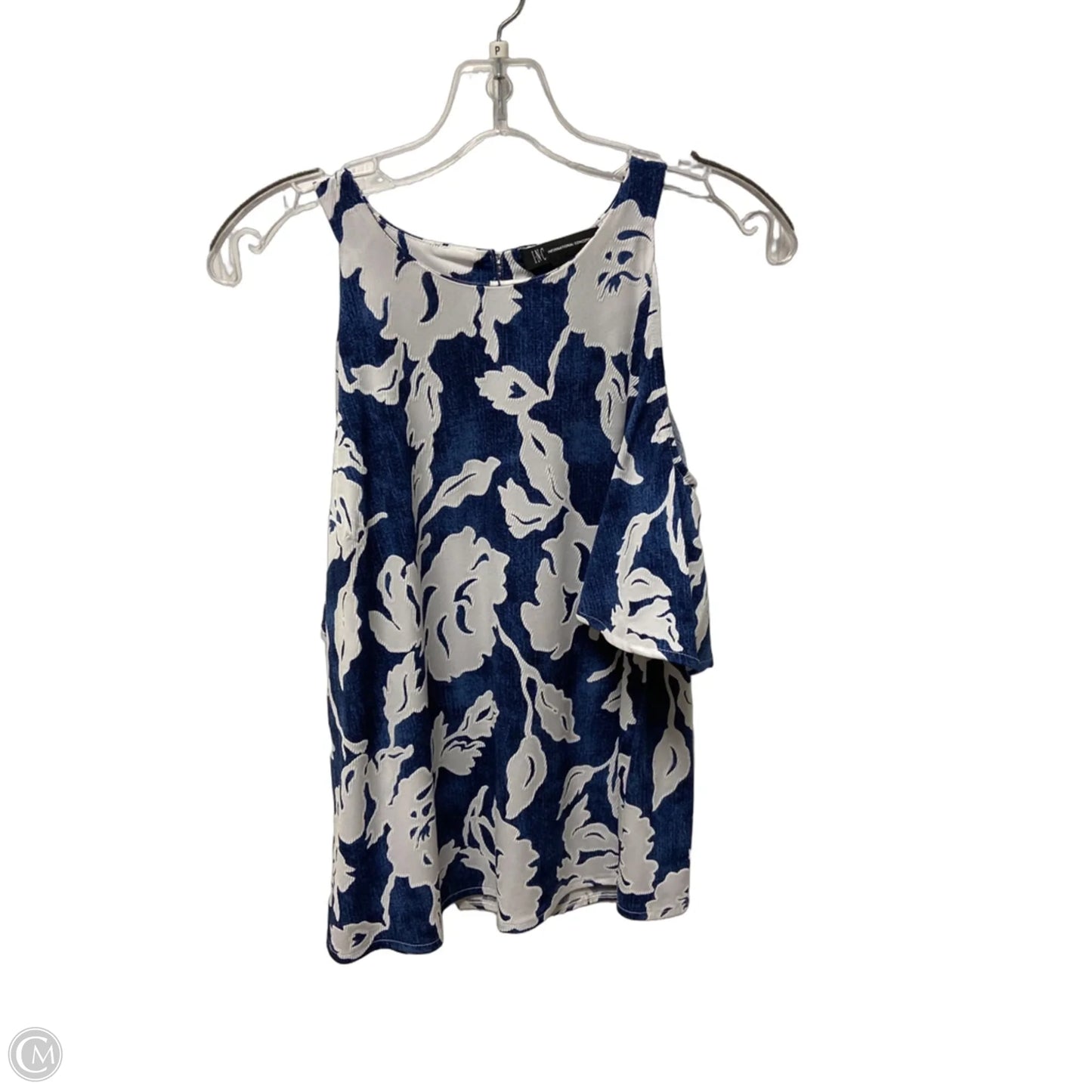 Top Short Sleeve By Inc In Blue & White, Size: S