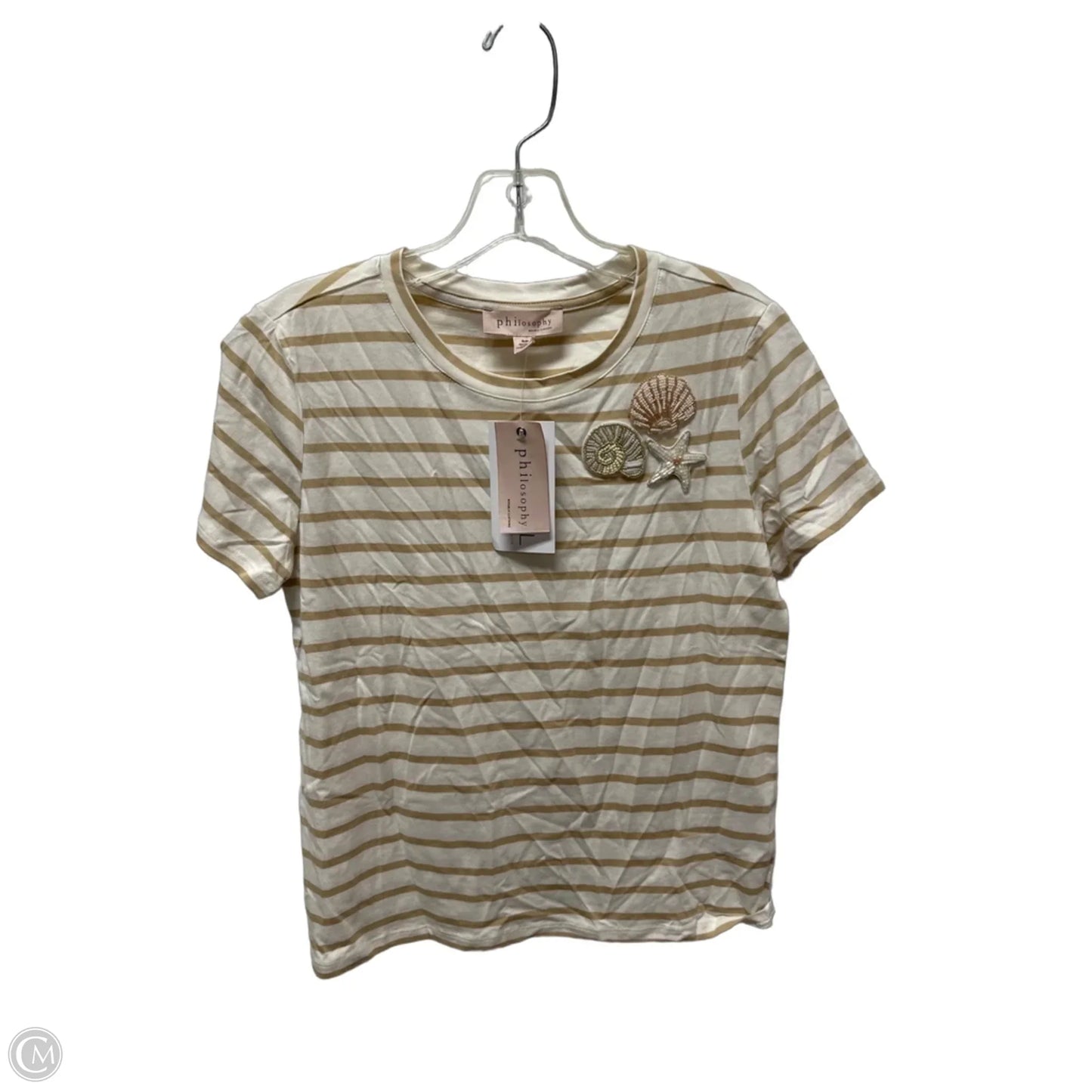 Top Short Sleeve By Philosophy In Striped Pattern, Size: S