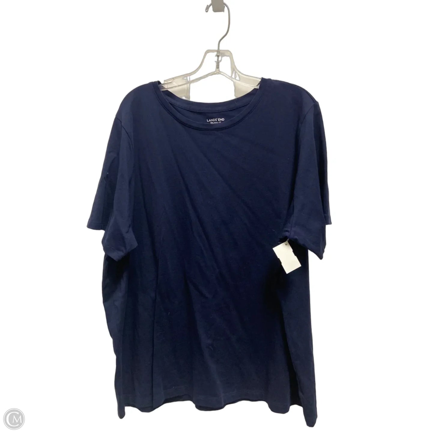 Top Short Sleeve Basic By Lands End In Navy, Size: 2x