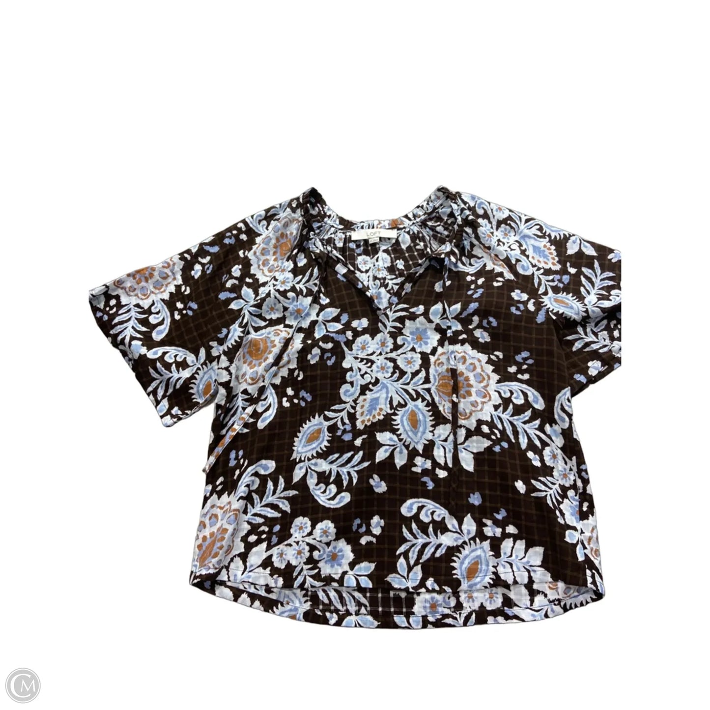 Top Short Sleeve By Loft In Floral Print, Size: Xs