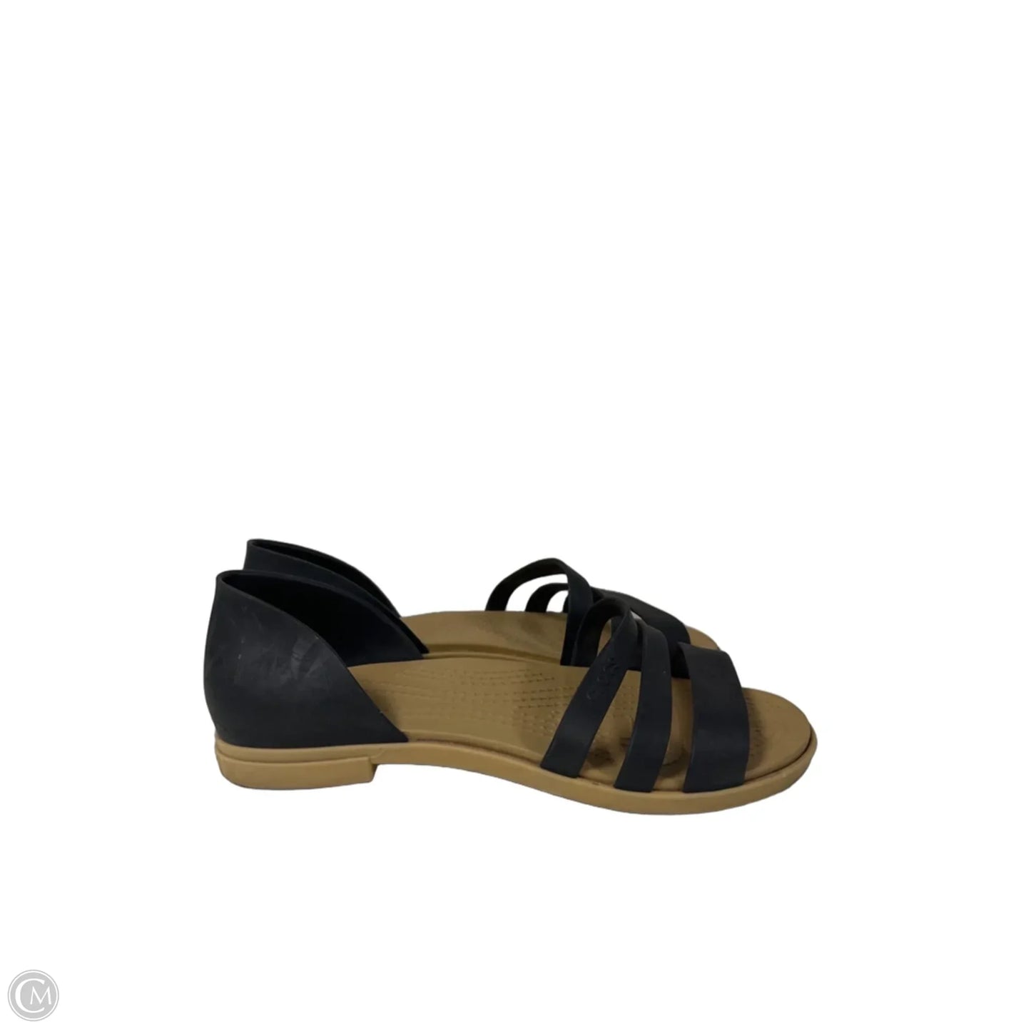 Sandals Flats By Crocs In Black, Size: 6