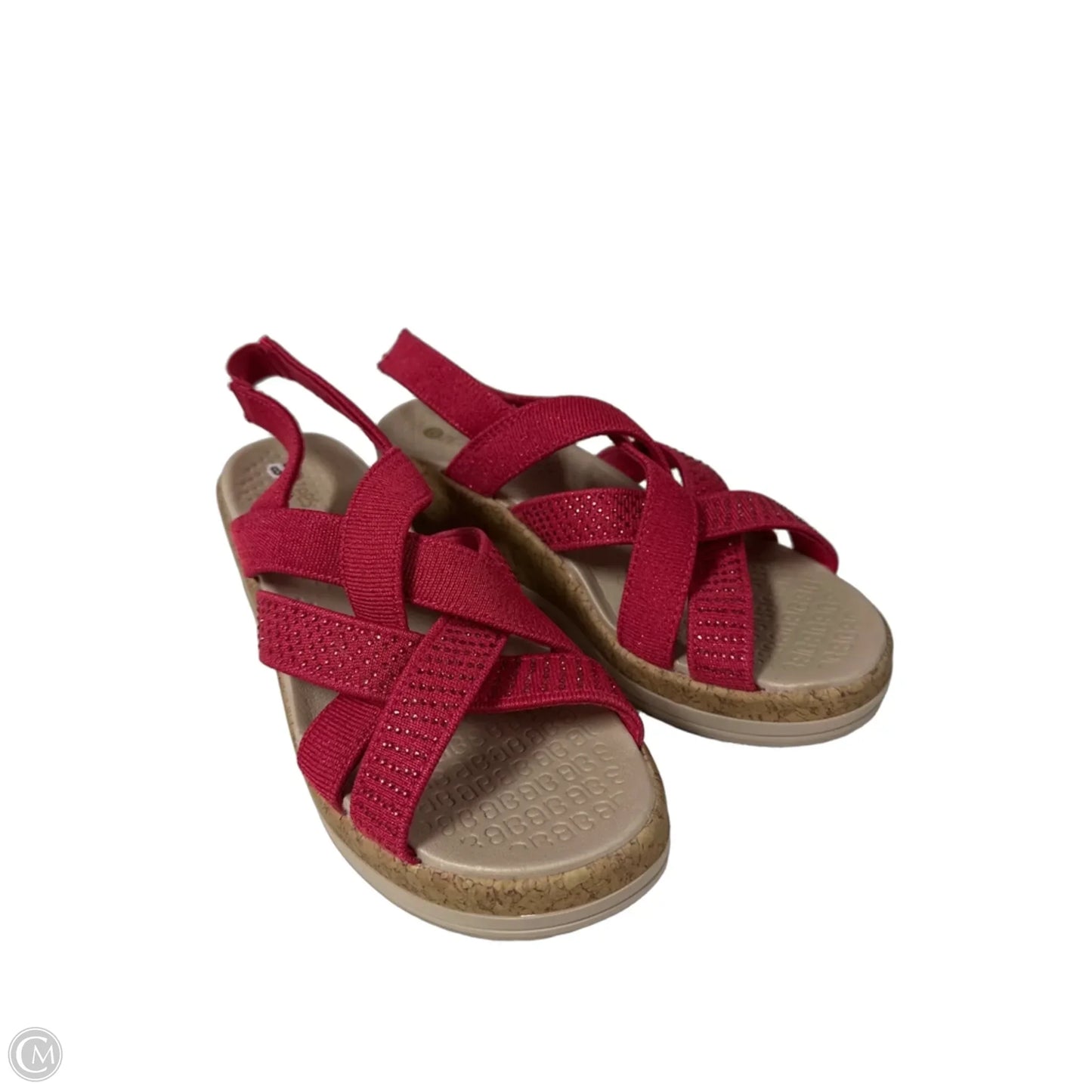 Sandals Heels Wedge By Bzees In Pink, Size: 8