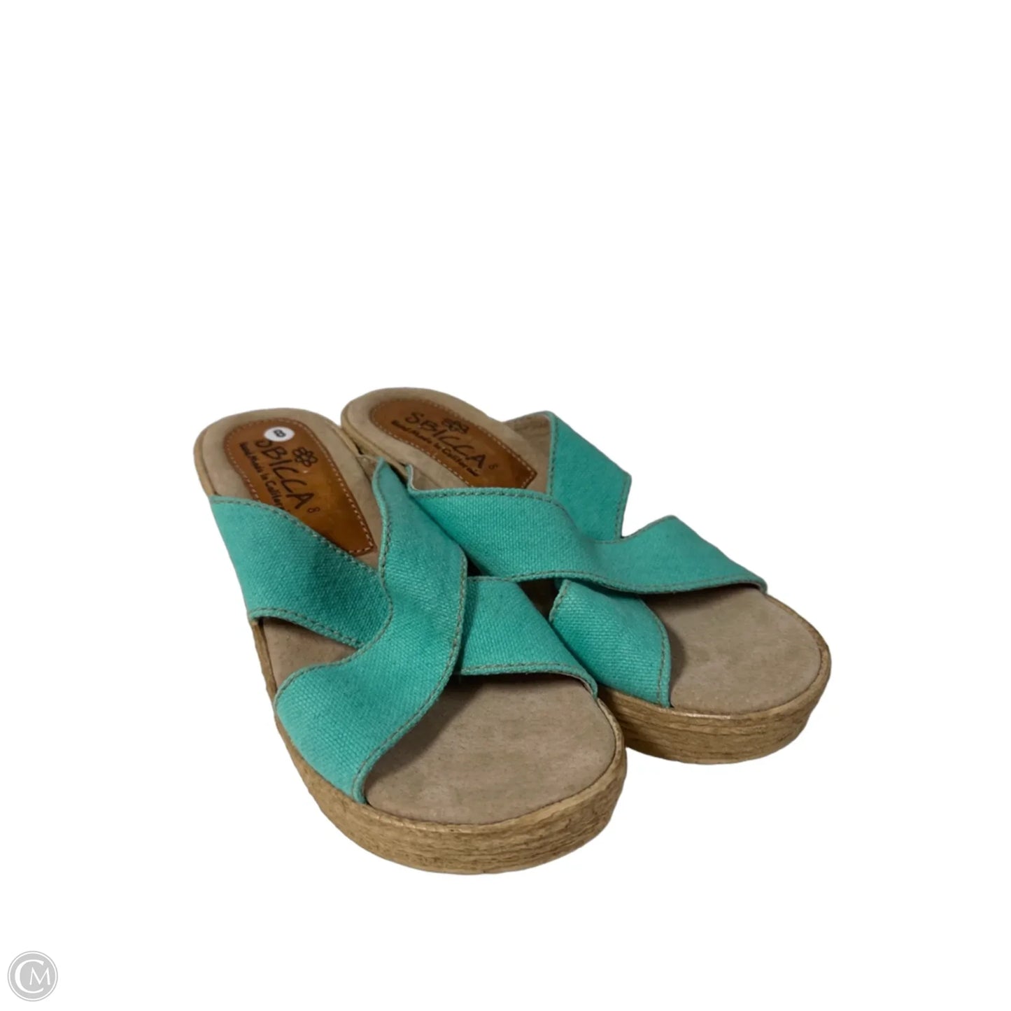 Sandals Heels Wedge By Sbicca In Teal, Size: 8
