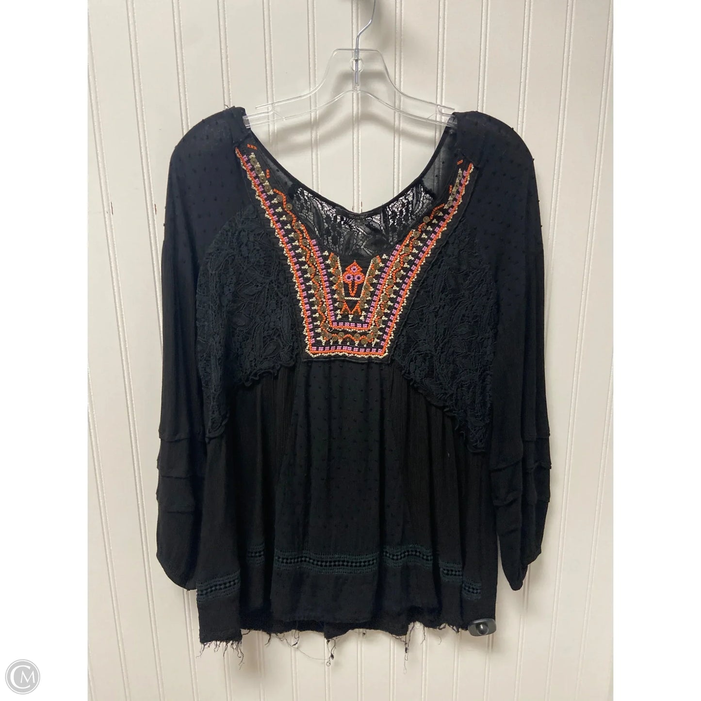 Top Long Sleeve By Miss Me In Black, Size: M