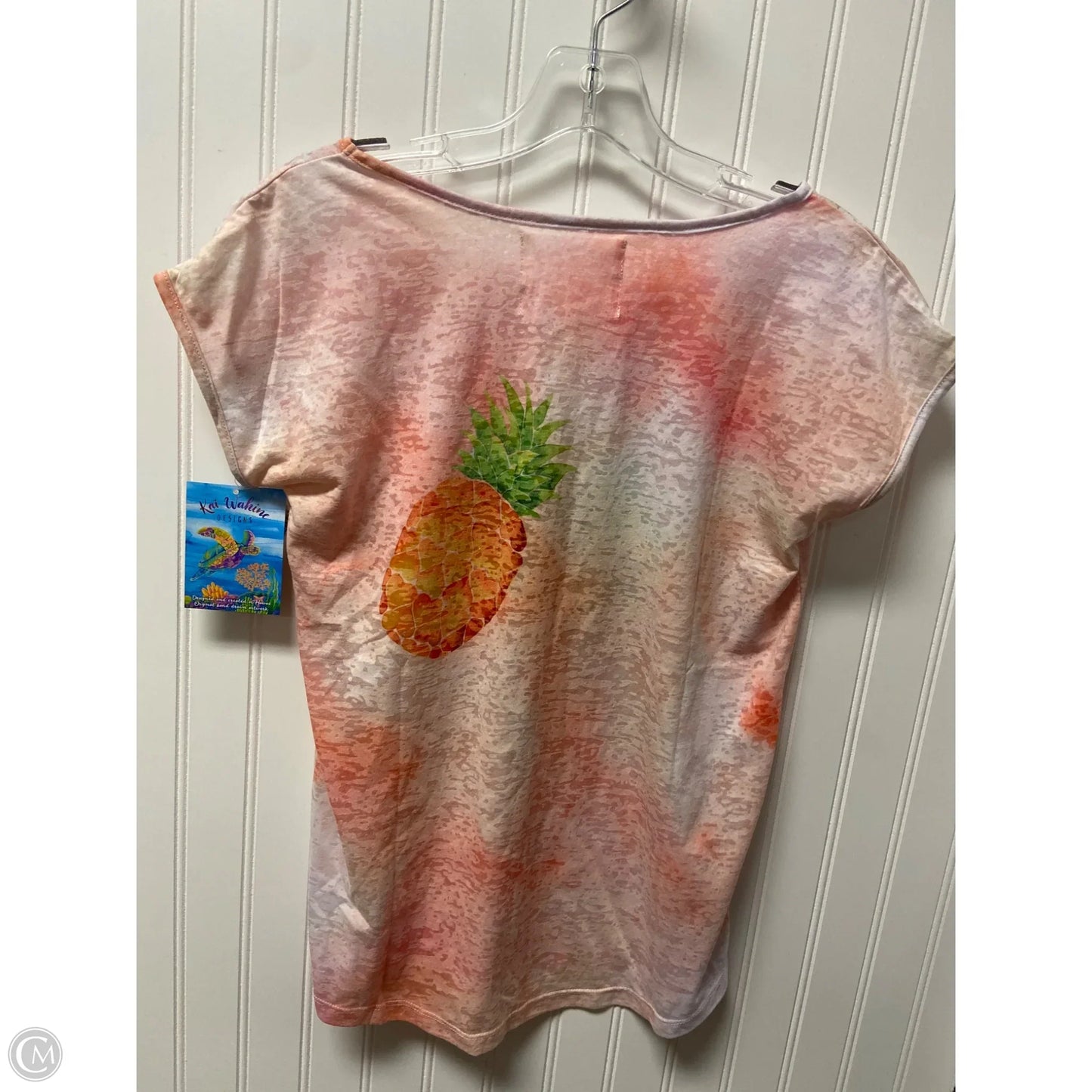 Top Short Sleeve Basic By Clothes Mentor In Orange & Pink, Size: S