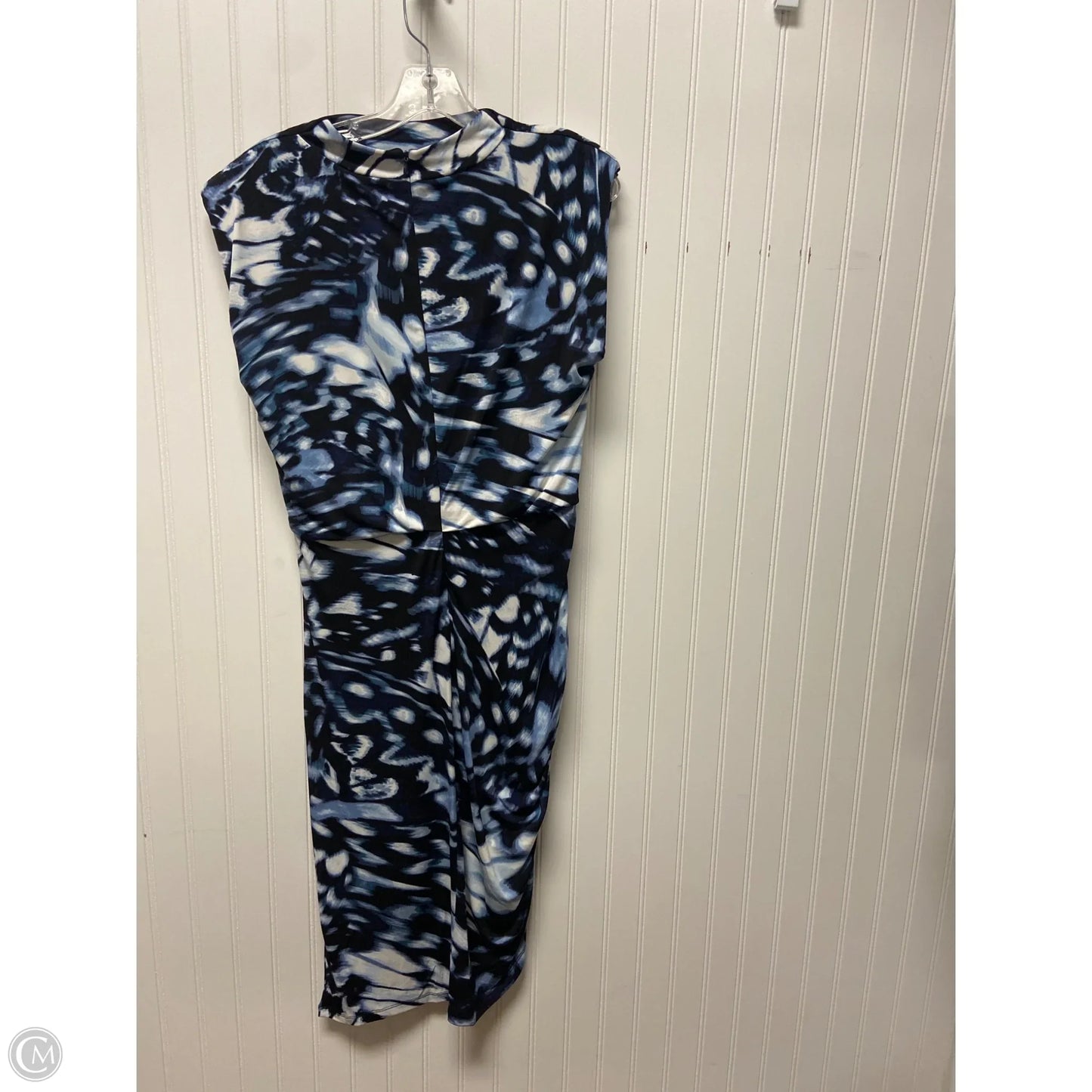 Dress Party Midi By Calvin Klein In Black & Blue, Size: M
