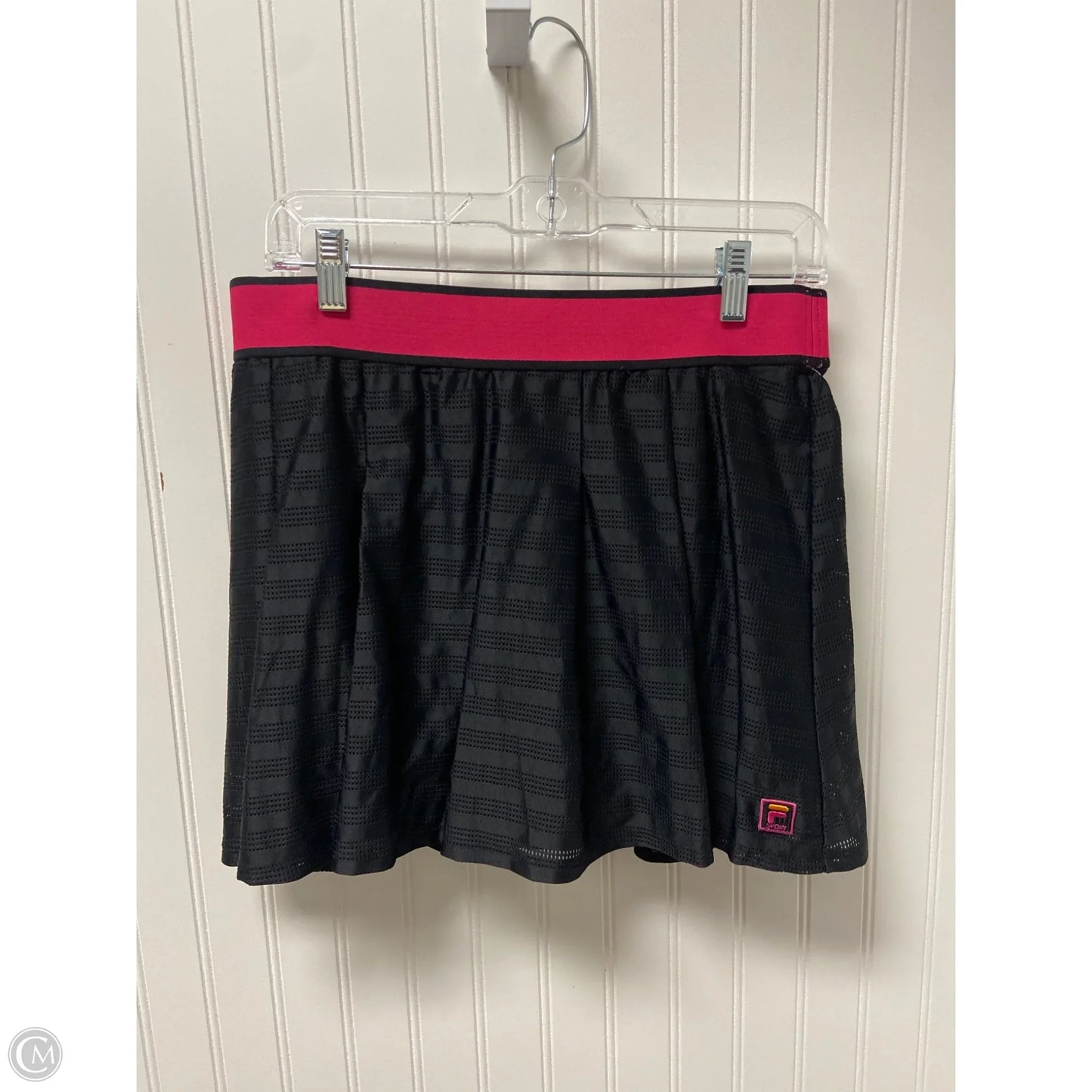 Athletic Skort By Fila In Black & Pink, Size: L