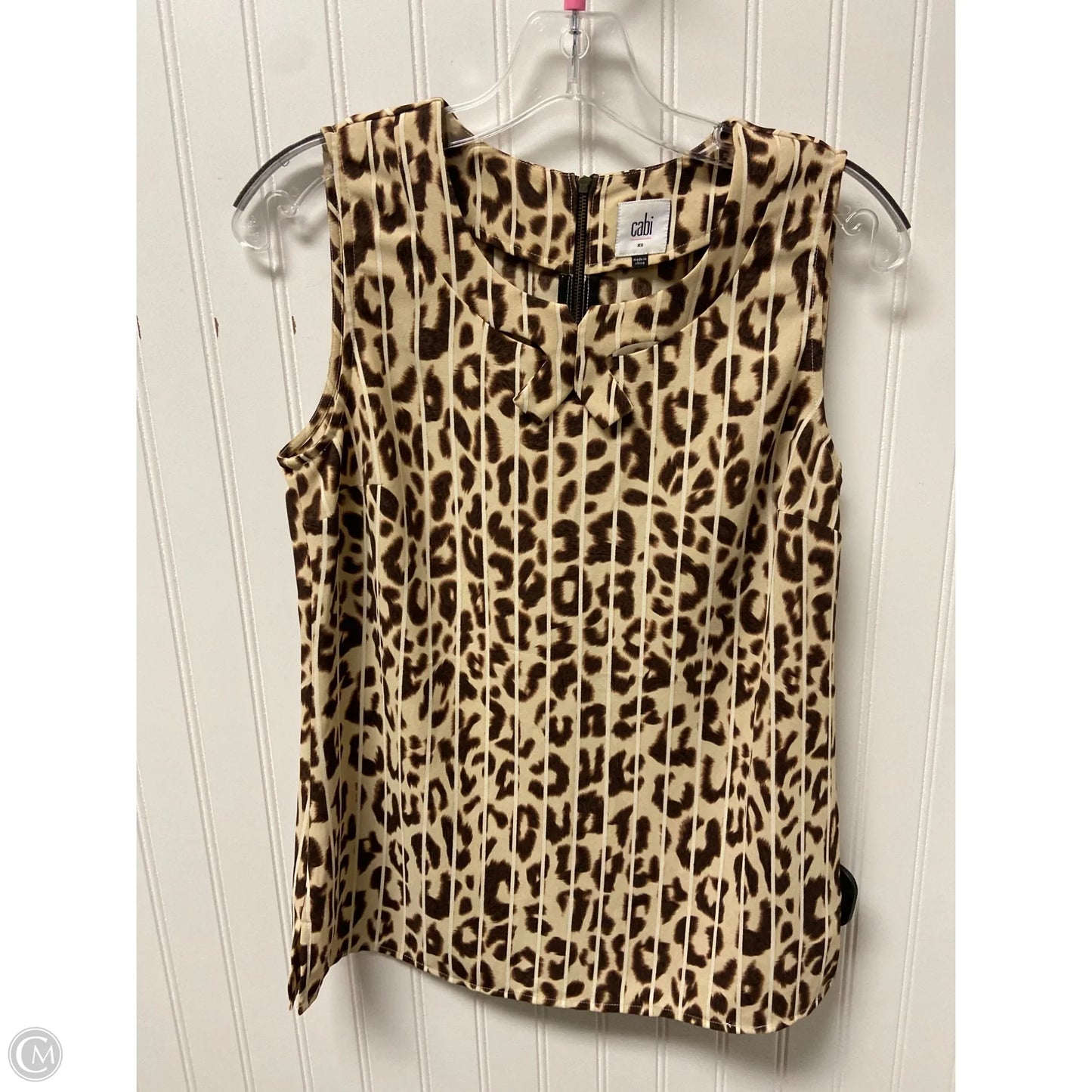 Top Sleeveless By Cabi In Animal Print, Size: Xs