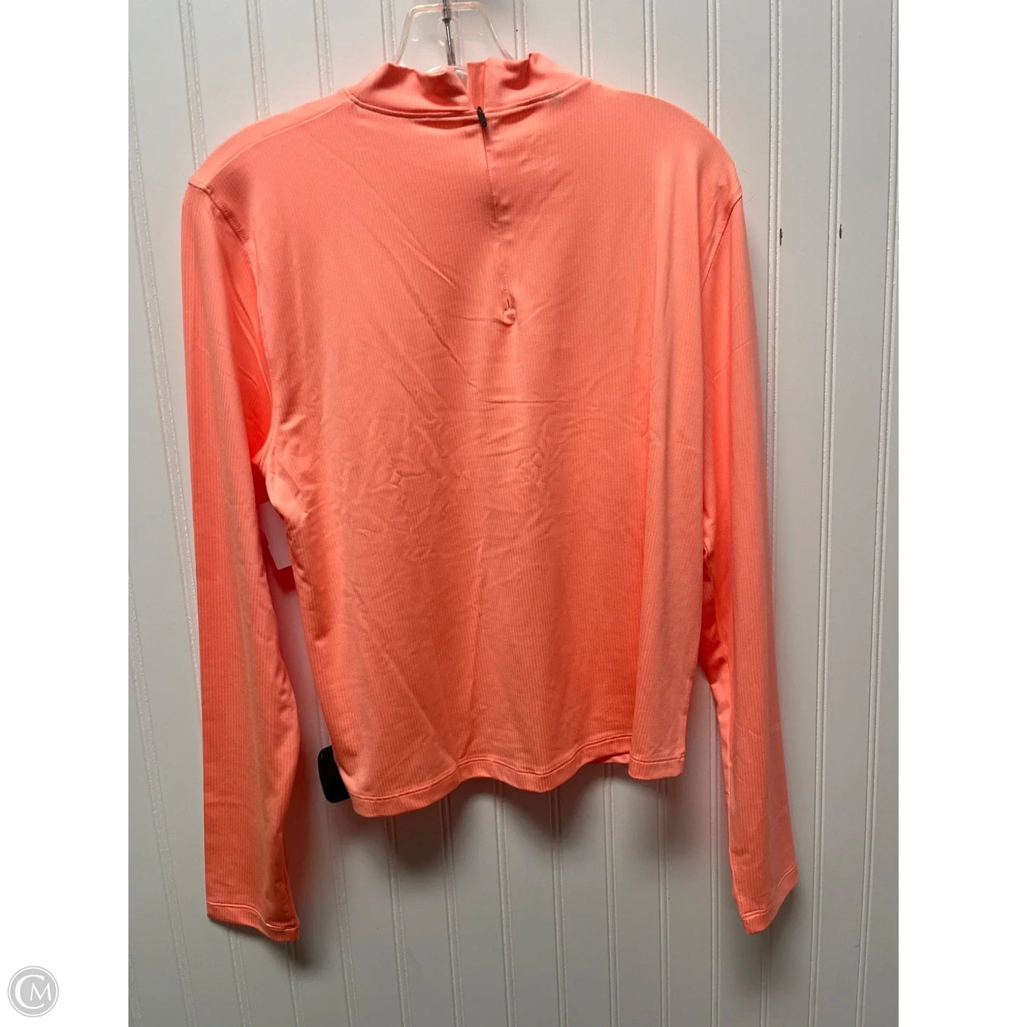 Athletic Top Long Sleeve Collar By Under Armour In Orange, Size: Xl