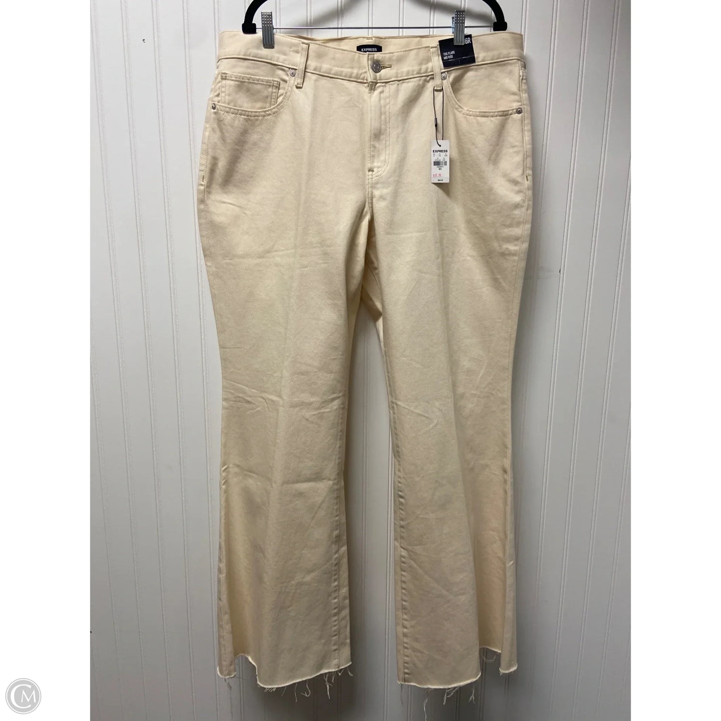Jeans Flared By Express In Beige, Size: 16