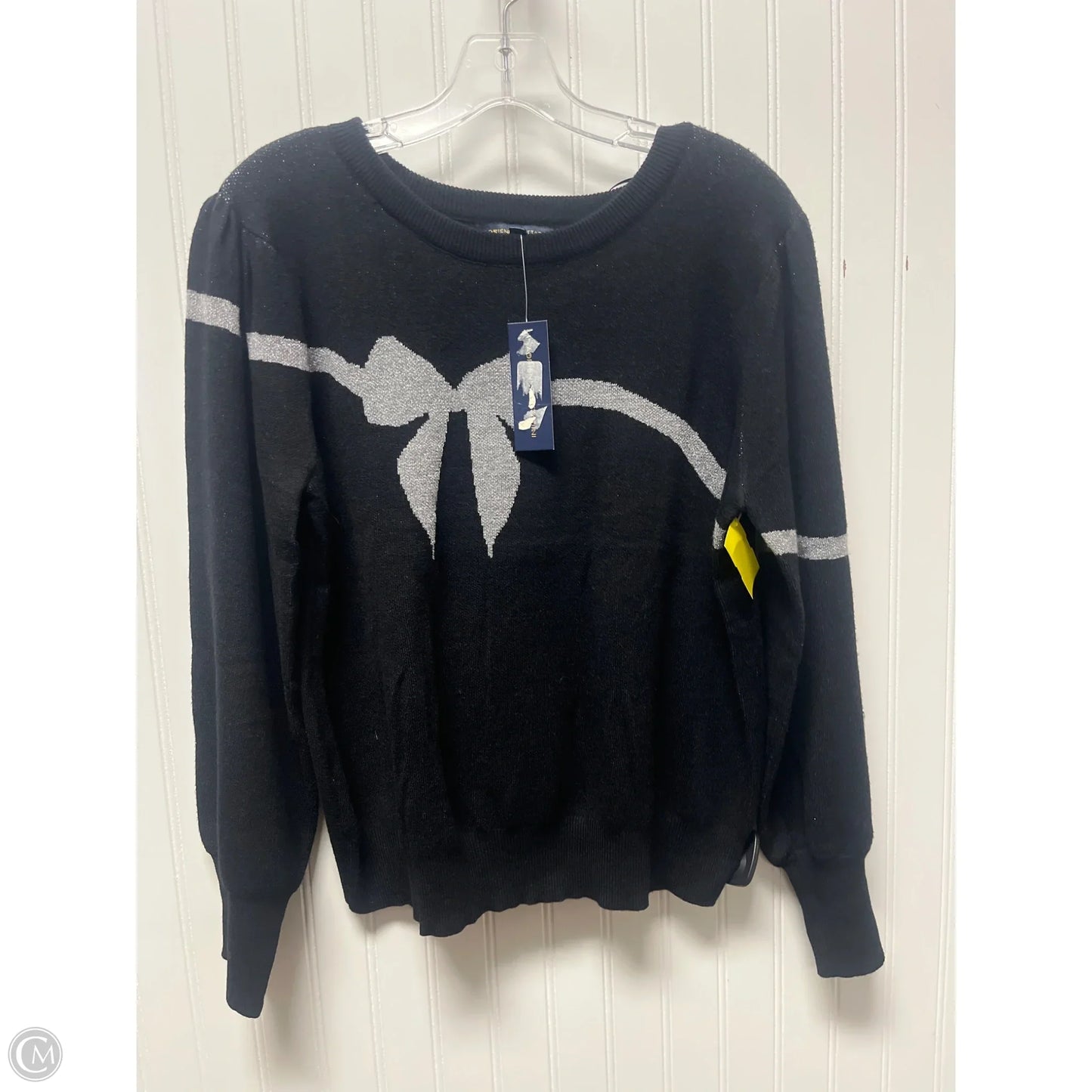 Sweater By Adrienne Vittadini In Black & Grey, Size: Xlp