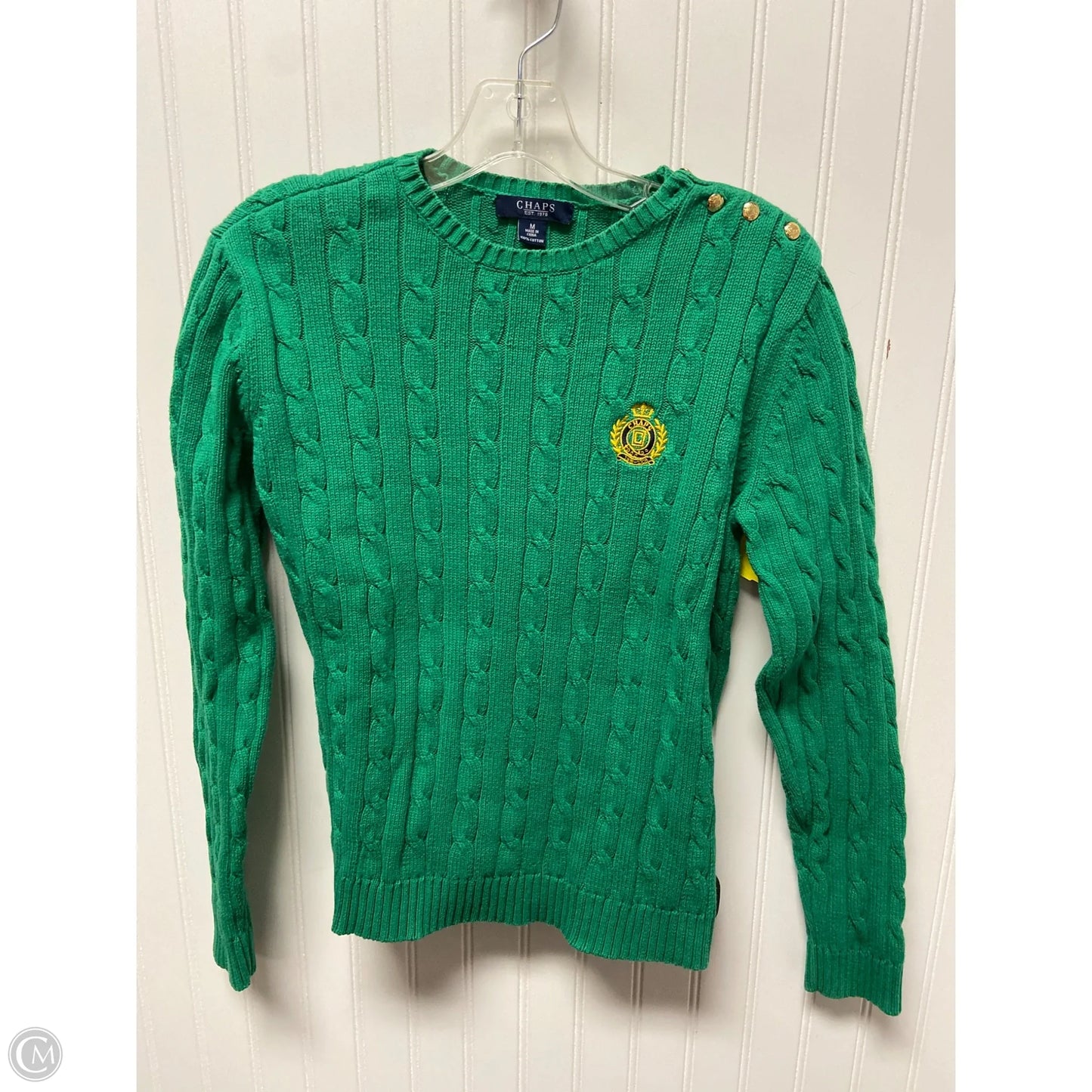 Sweater By Chaps In Green, Size: M