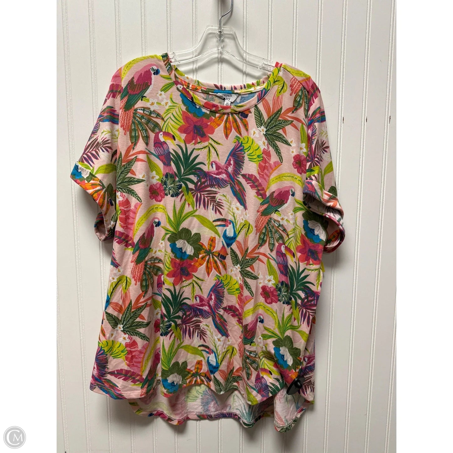 Top Short Sleeve Basic By Crown And Ivy In Pink, Size: 2x