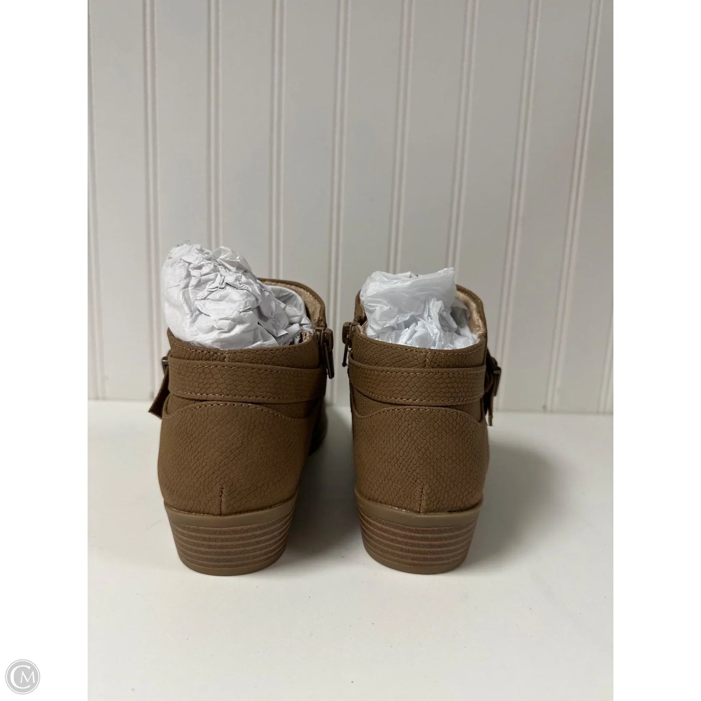 Boots Ankle Heels By Life Stride In Tan, Size: 7.5