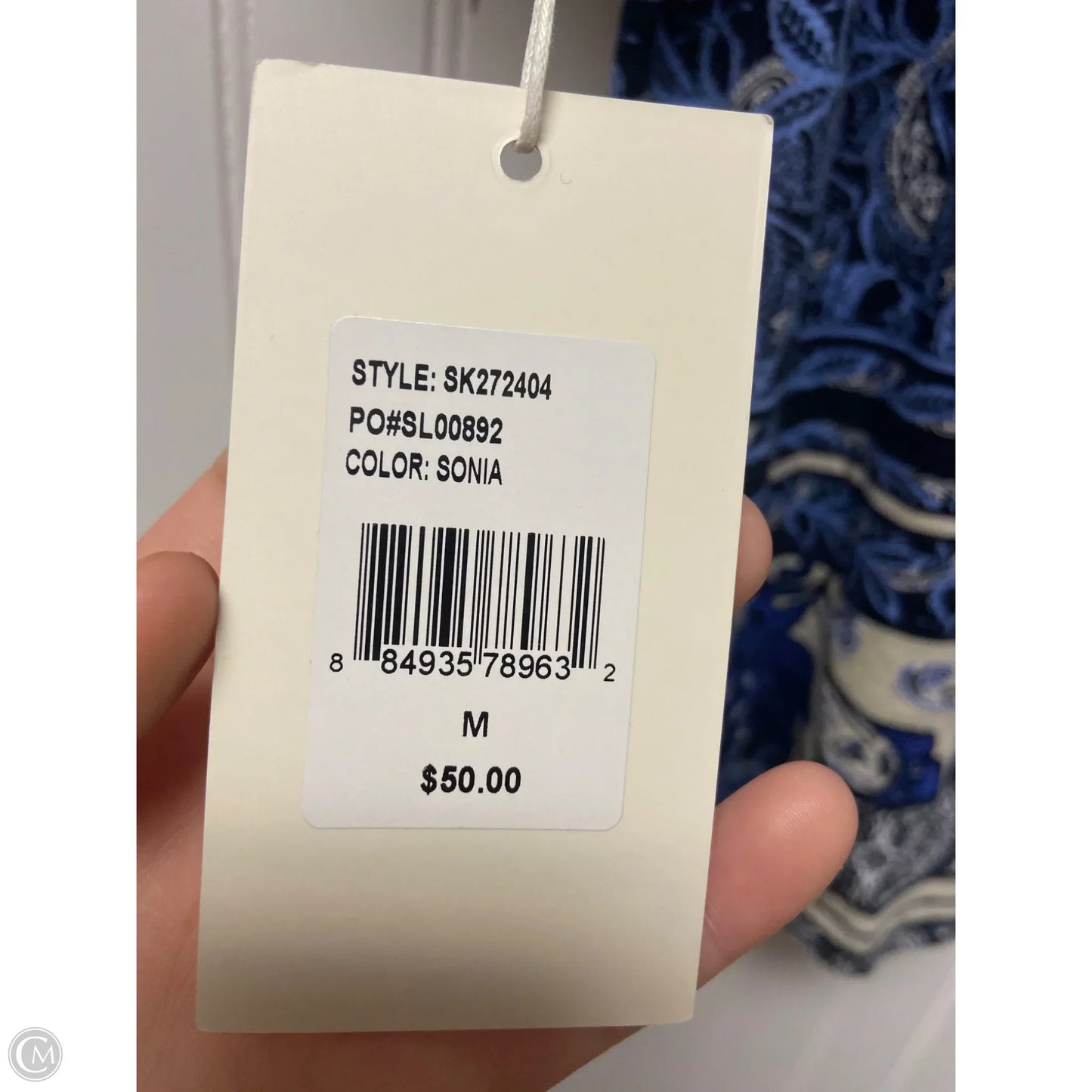 Top Short Sleeve Basic By Sunny Leigh In Blue & White, Size: M