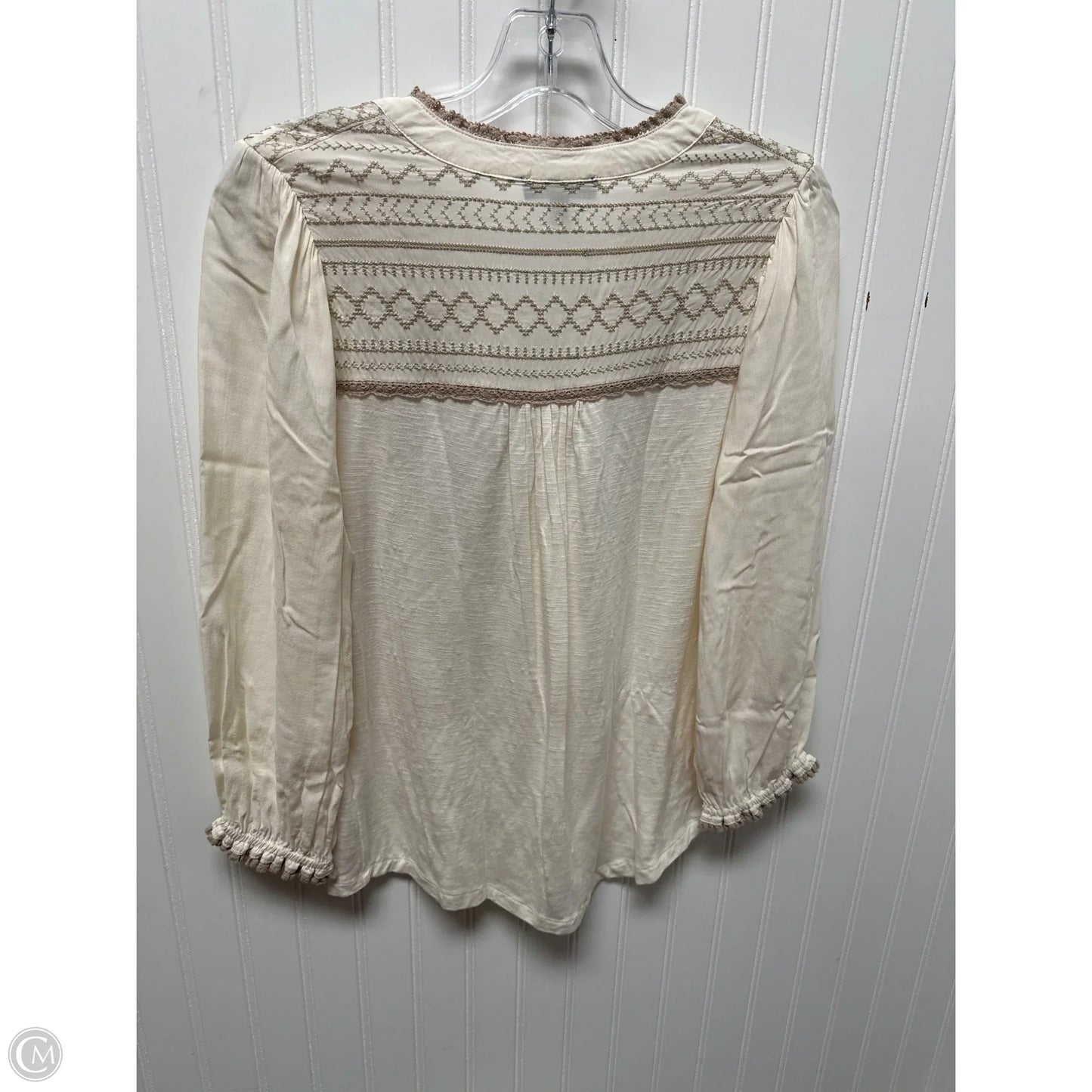 Top Long Sleeve By Democracy In Cream, Size: S