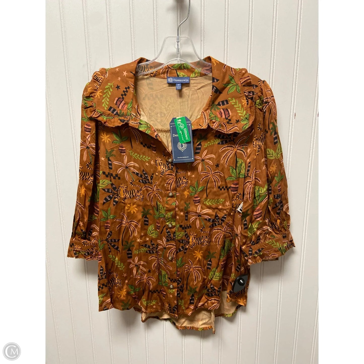 Top Long Sleeve By Democracy In Brown, Size: M