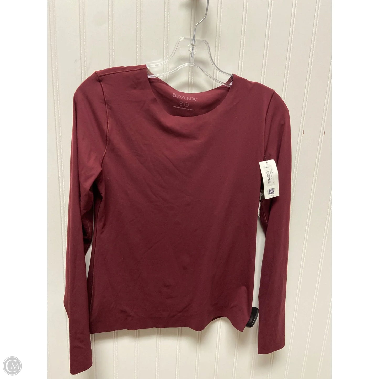 Top Long Sleeve Basic By Spanx In Maroon, Size: M