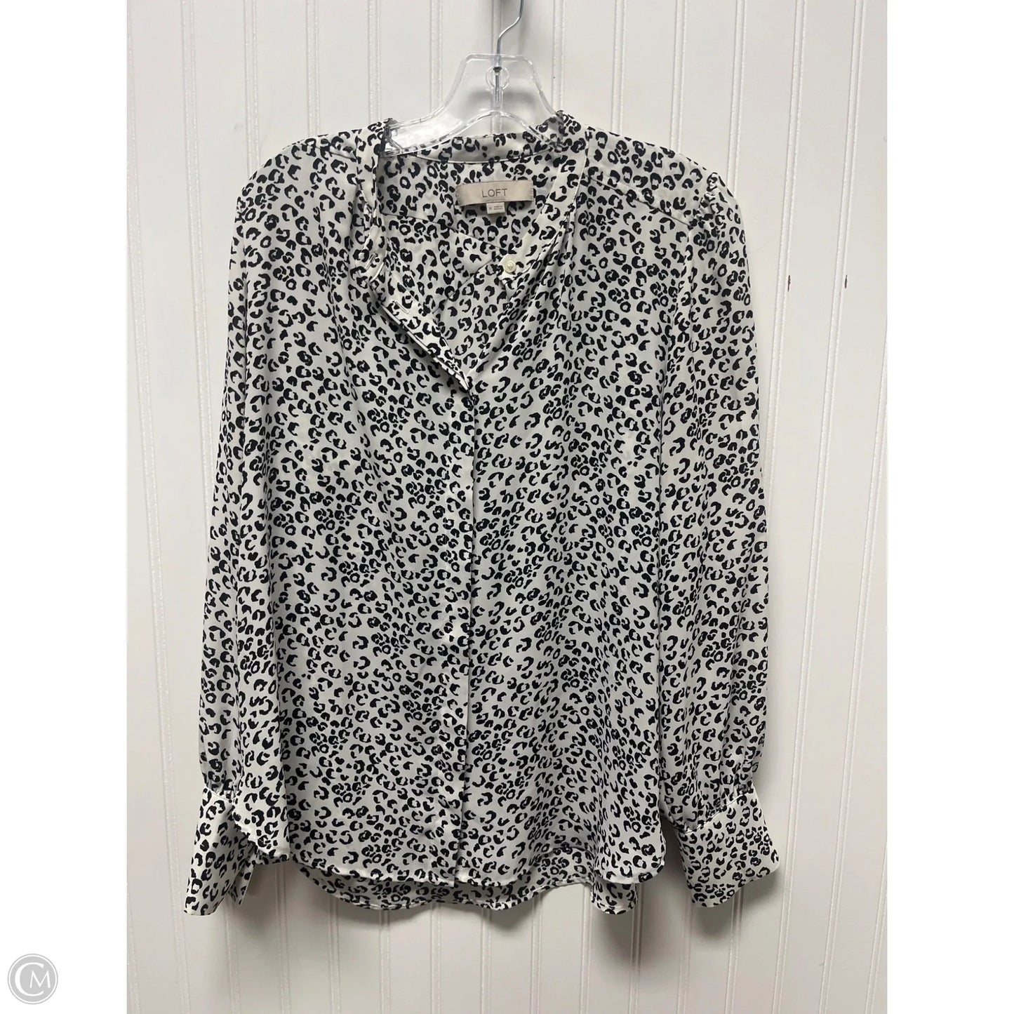 Top Long Sleeve Basic By Loft In Animal Print, Size: M