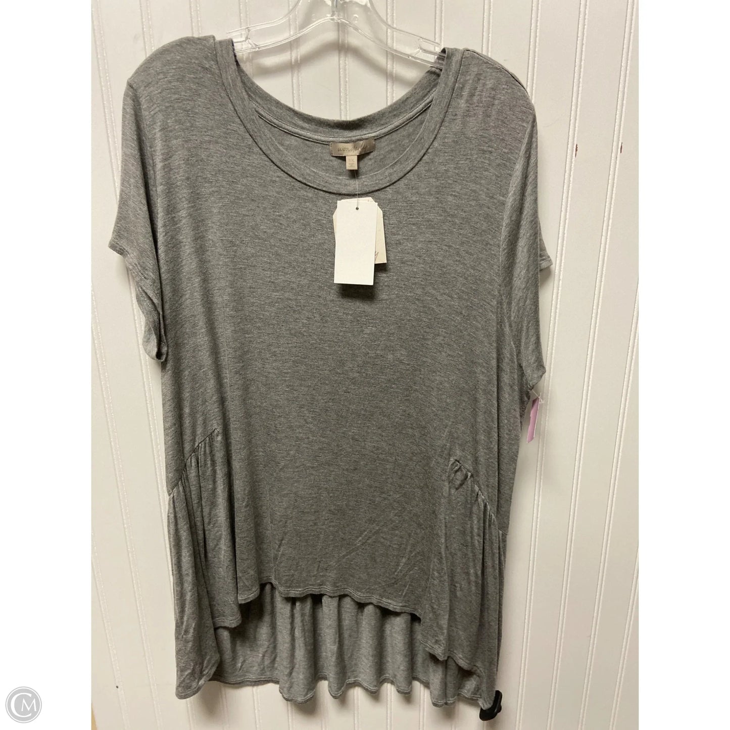 Top Short Sleeve Basic By Wonderly In Grey, Size: 2x