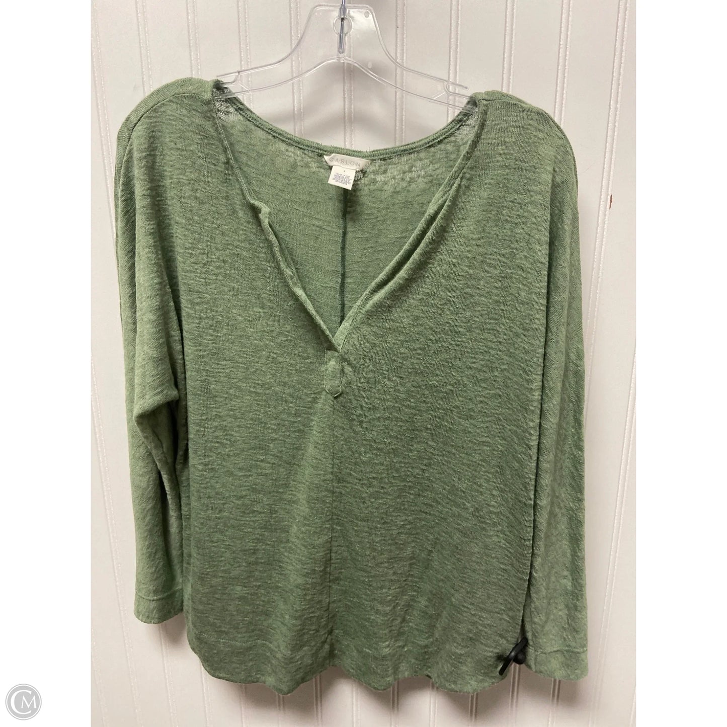Top Long Sleeve Basic By Caslon In Green, Size: S