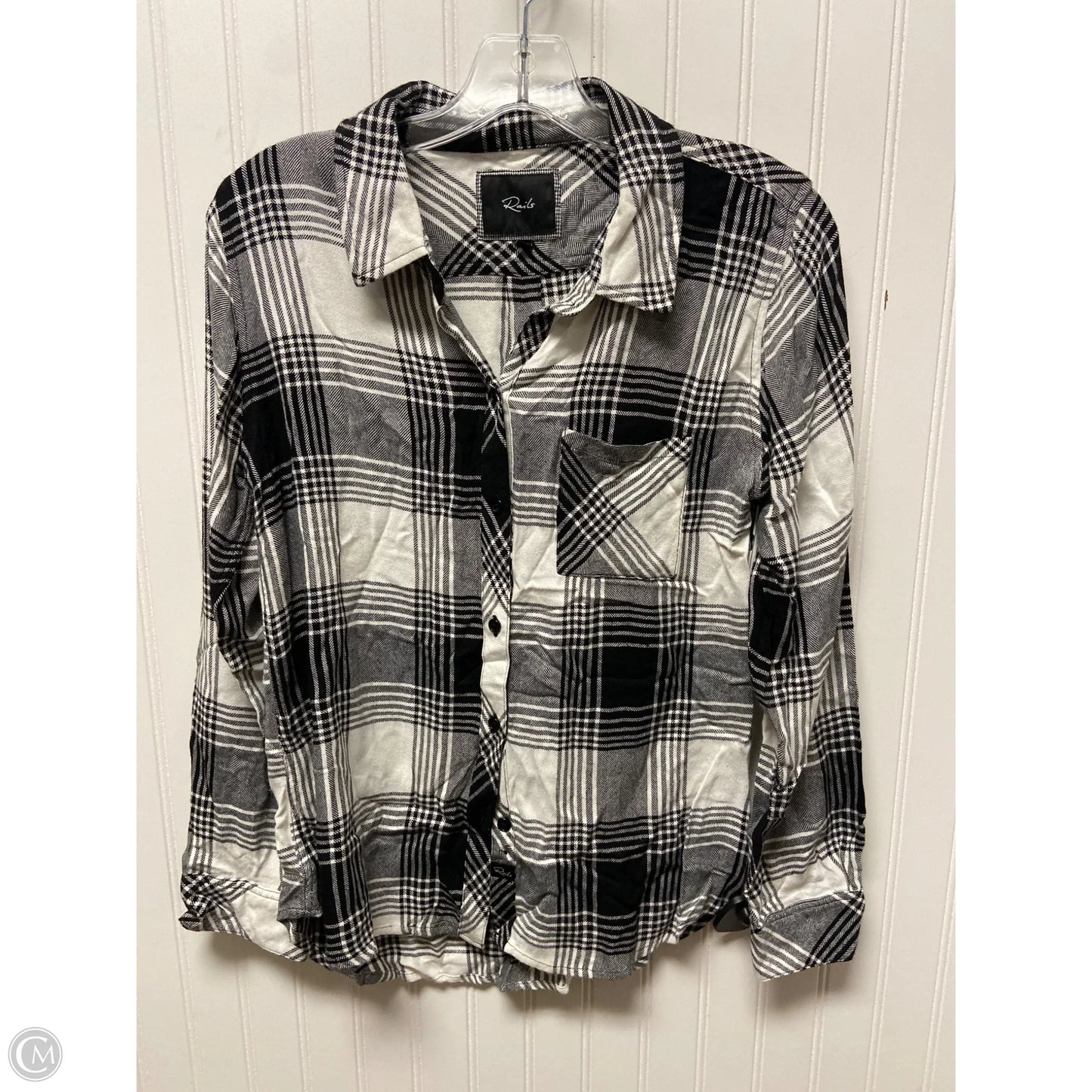 Top Long Sleeve Basic By Rails In Black & White, Size: S