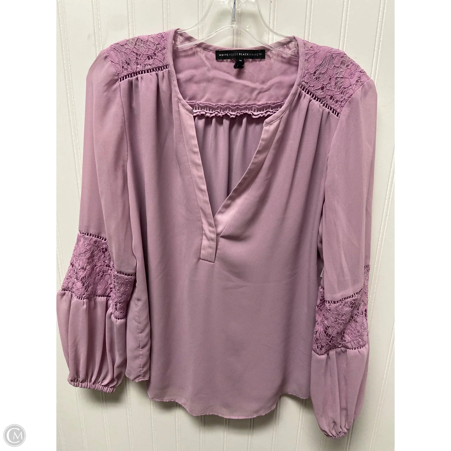 Top Long Sleeve By White House Black Market In Purple, Size: M