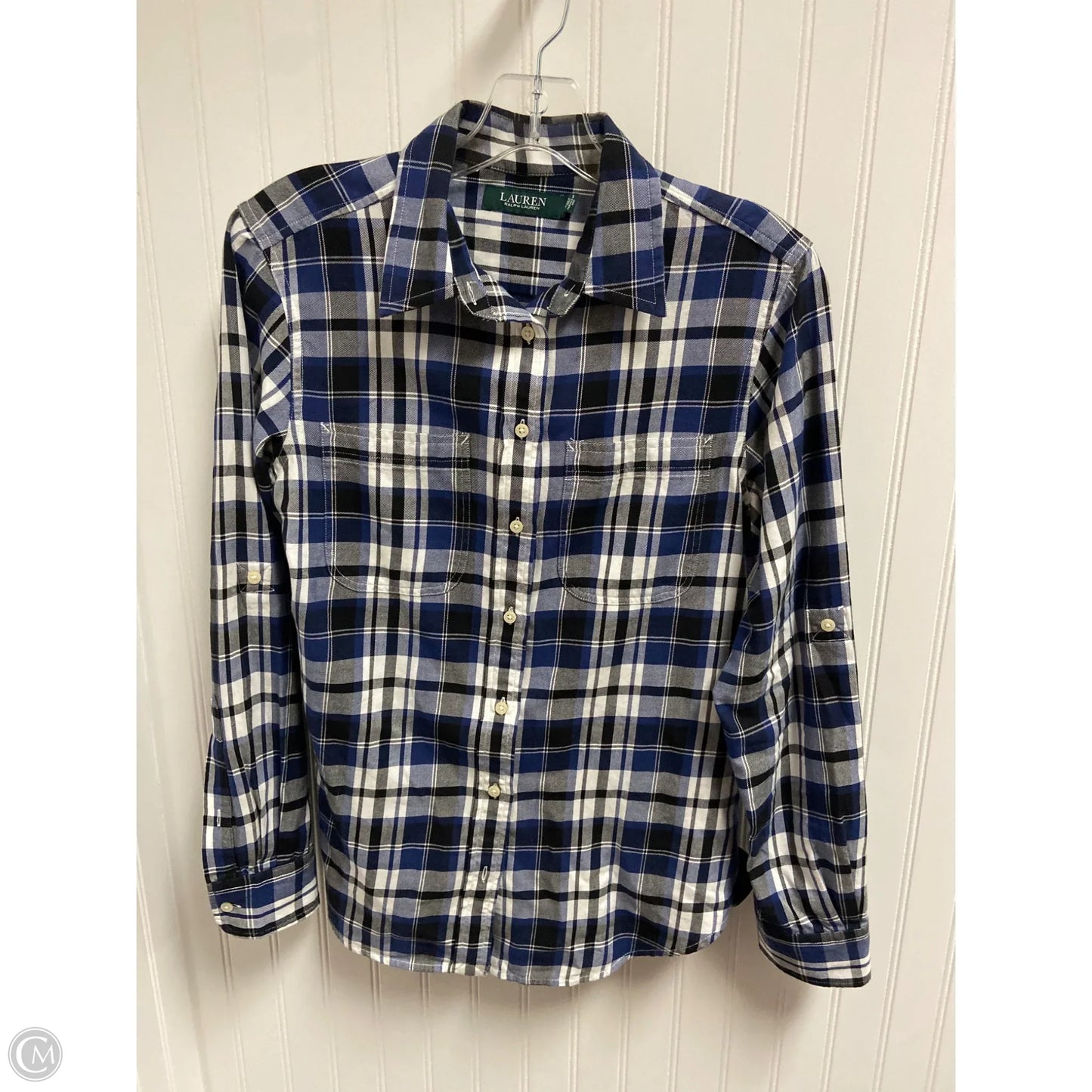 Top Long Sleeve By Ralph Lauren In Plaid Pattern, Size: Sp