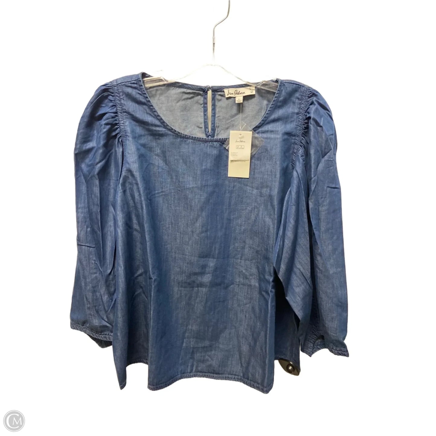 Top Long Sleeve By Sam Edelman In Blue Denim, Size: L