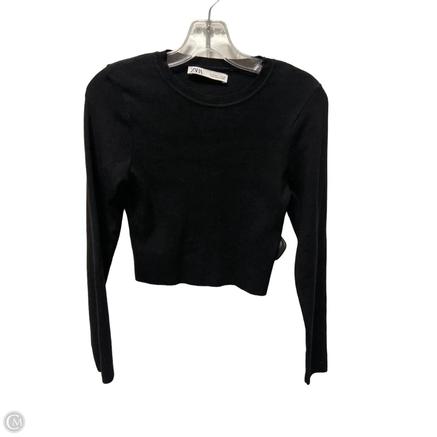 Top Long Sleeve Basic By Zara In Black, Size: M