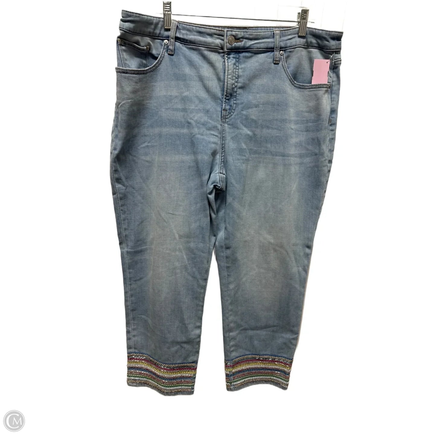 Jeans Cropped By Chicos In Blue Denim, Size: 16