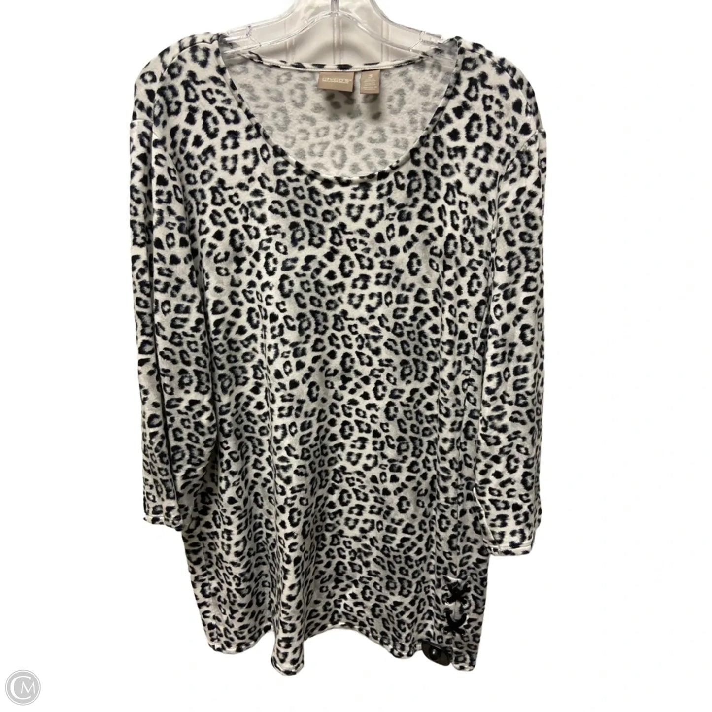 Top Long Sleeve Basic By Chicos In Animal Print, Size: Xl