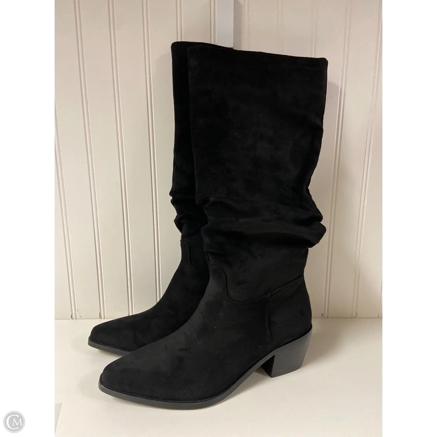 Boots Knee Heels By Clothes Mentor In Black, Size: 10