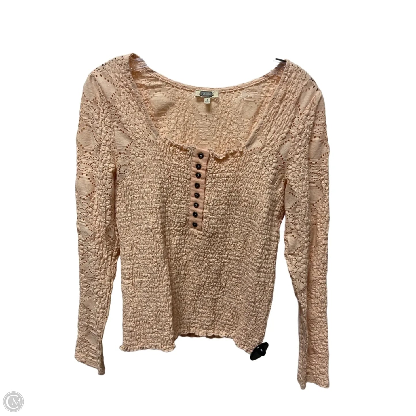 Top Long Sleeve By Gimmicks In Pink, Size: L